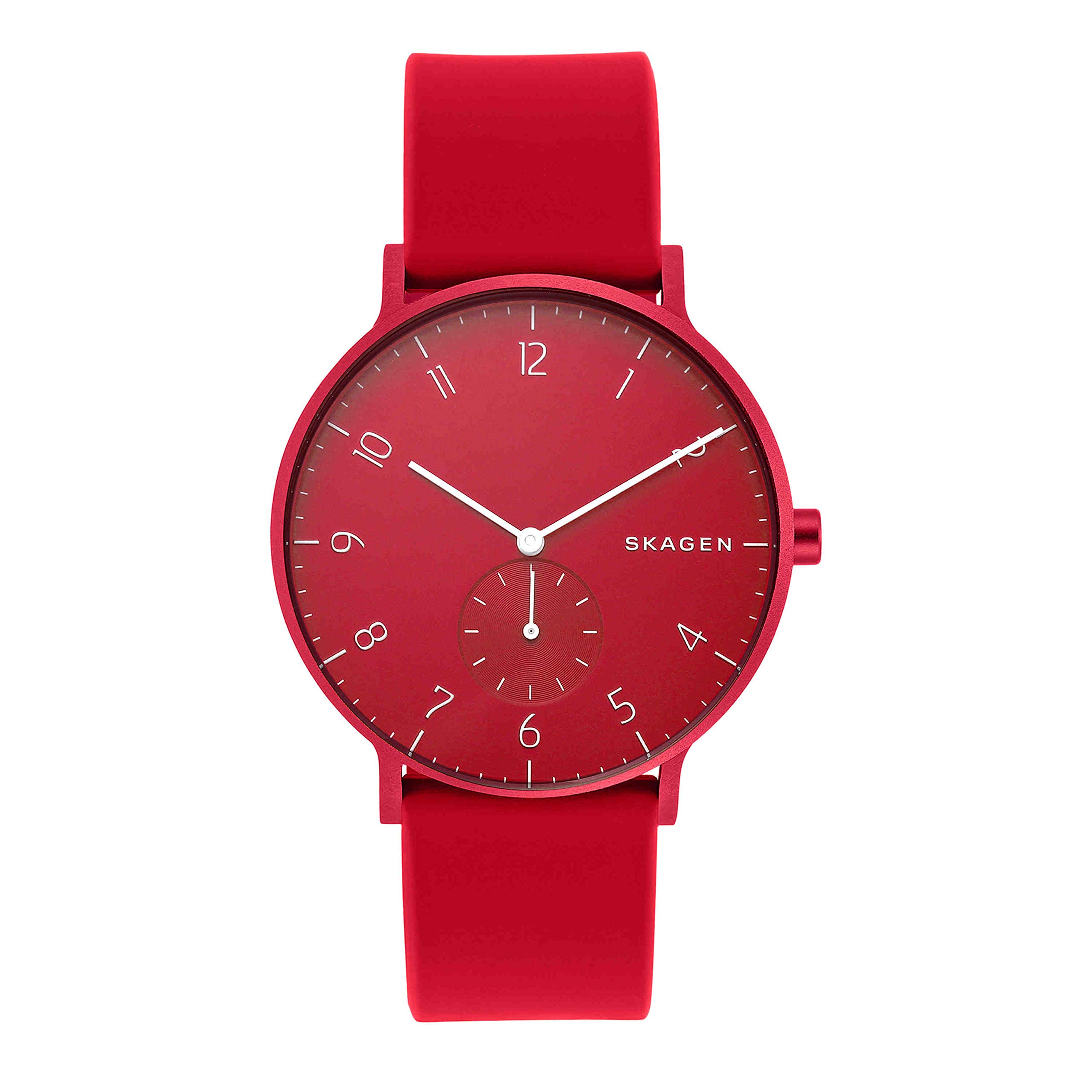 SkagenAaren Colored Silicone Quartz Minimalistic 41mm Watch