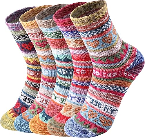 Pleneal Wool Socks for Women - Womens Wool Socks Winter Warm Wool Socks Men Cozy Knit Socks Boots Socks for Women