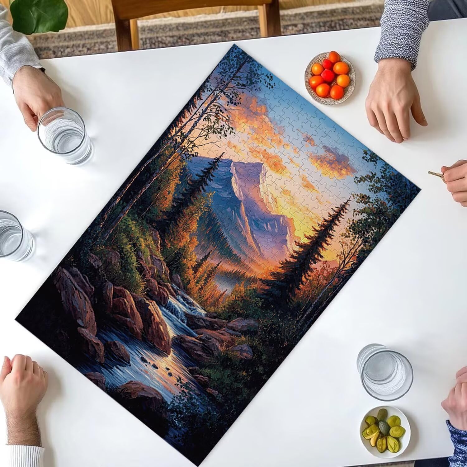 1000 sztuk puzzli, górska rzeka 1000 sztuk puzzli dla dorosłych, prezent rocznicowy, prezent świąteczny, dekoracja domu, zapobieganie degeneracji mózgu u osób starszych v-760