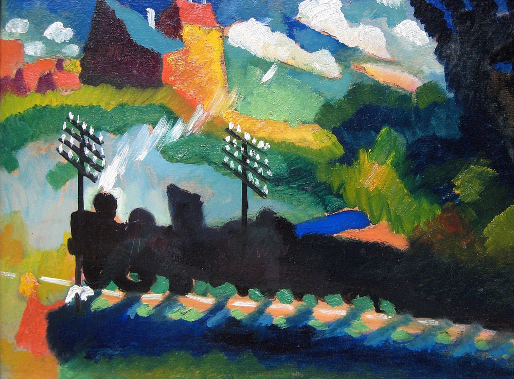 POSTERIIk Famous Animal Posters Vintage Picture Railroad At Murnau by Wassily Kandinsky Modern Wall Decor for Home Decor 60x90cm