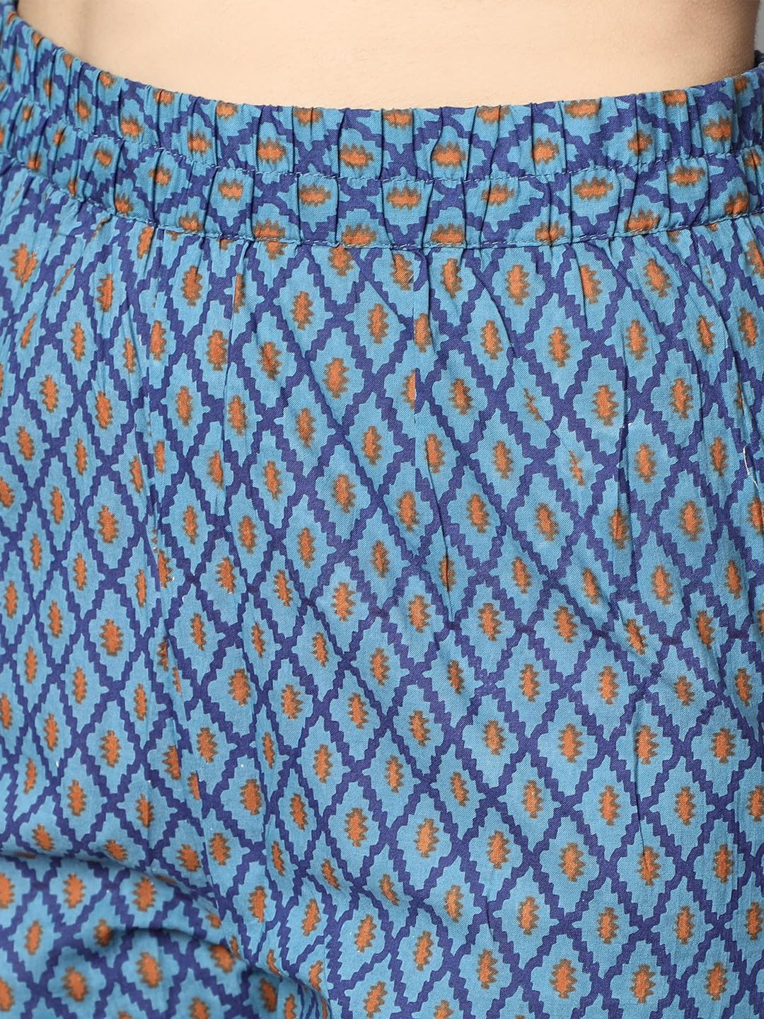Kurta Set für Frauen mit Dupatta formelle Party Wear Kleid indische Kleidung Casual Silk Blend Tunika Tops - Blau