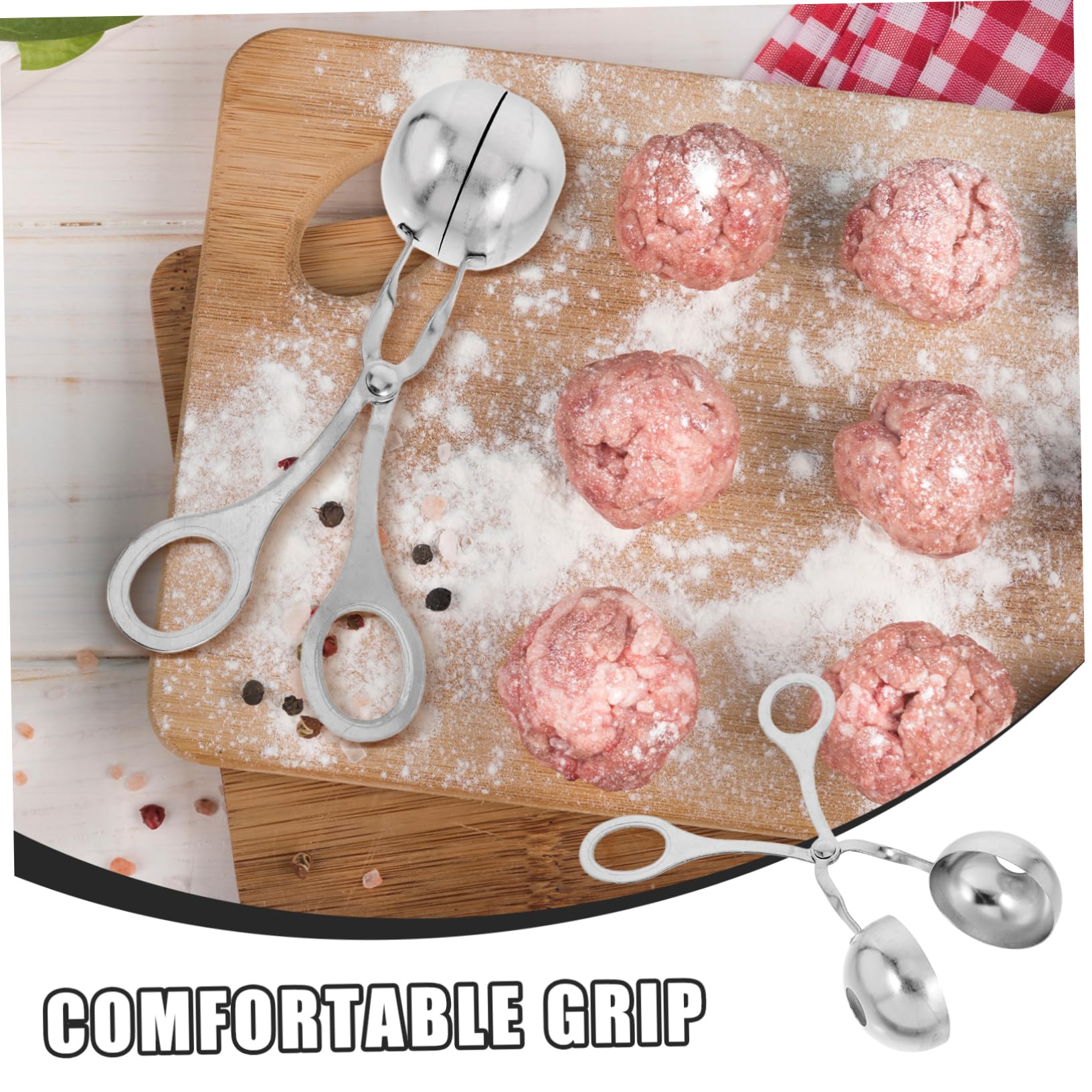 SOESFOUFU Stainless Steel Meatball Tongs Meatball Scoop Meatball Maker Tool Meatball Maker Machine Truffle Ball Scooper Meatball Maker Spoon Meatballs Maker Tool Melon Baller Scoop re-usable
