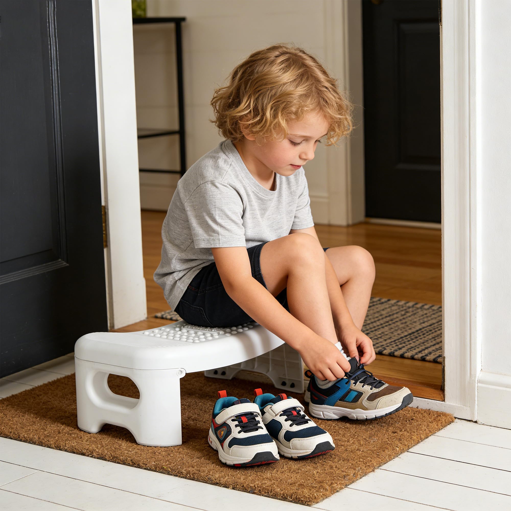 Sgabello pieghevole per WC, antiscivolo, robusto, leggero, anti costipazione, naturale e confortevole, sgabello per bambini e adulti, KZDMTD-001