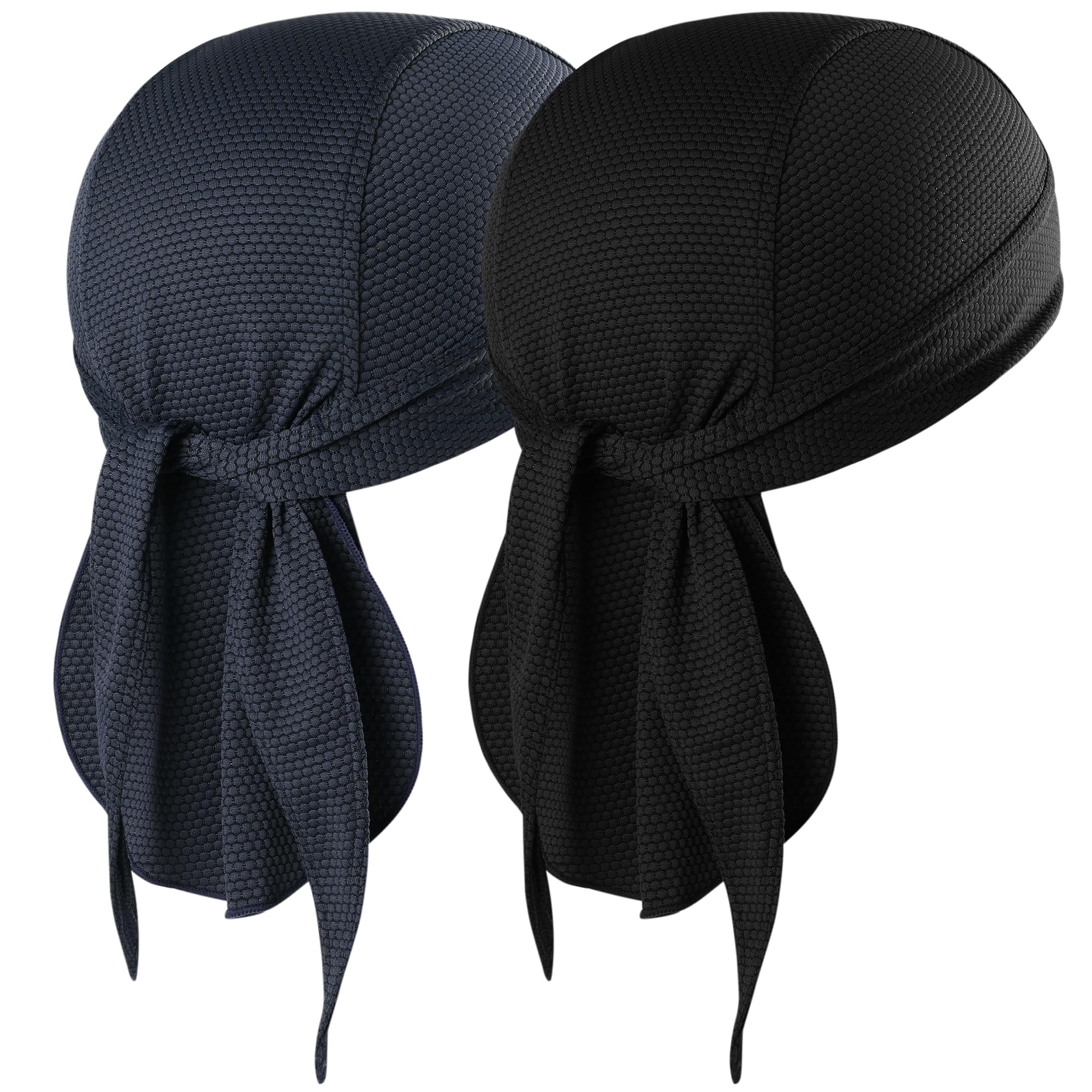AXBXCX 2Pieces Durag - Breathable Durags for Men, Sweat Wicking Du Rags Men, Summer Beanie Skull Cap
