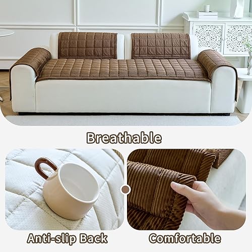 Miniatura 5 de Funda de sofá para mascota (1 unidad, marrón oscuro, 27.6 x 70.9 pulgadas)