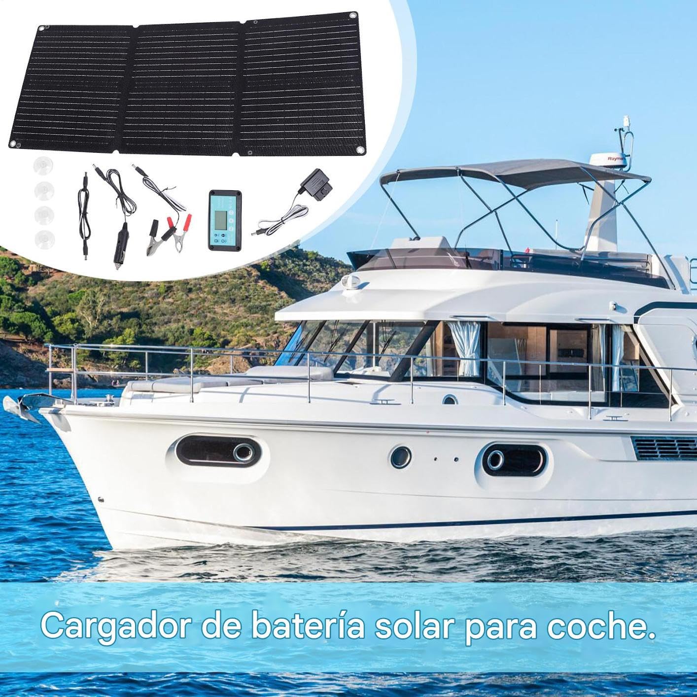 Cargador Solar De Batería De Automóviles, Cargador De Automóvil Solar | Generador De Baterías De Panel Solar De 200W,Mantenedor Automático Flexible Plegable Impermeable Para Viajar, Vehículos, Botes,