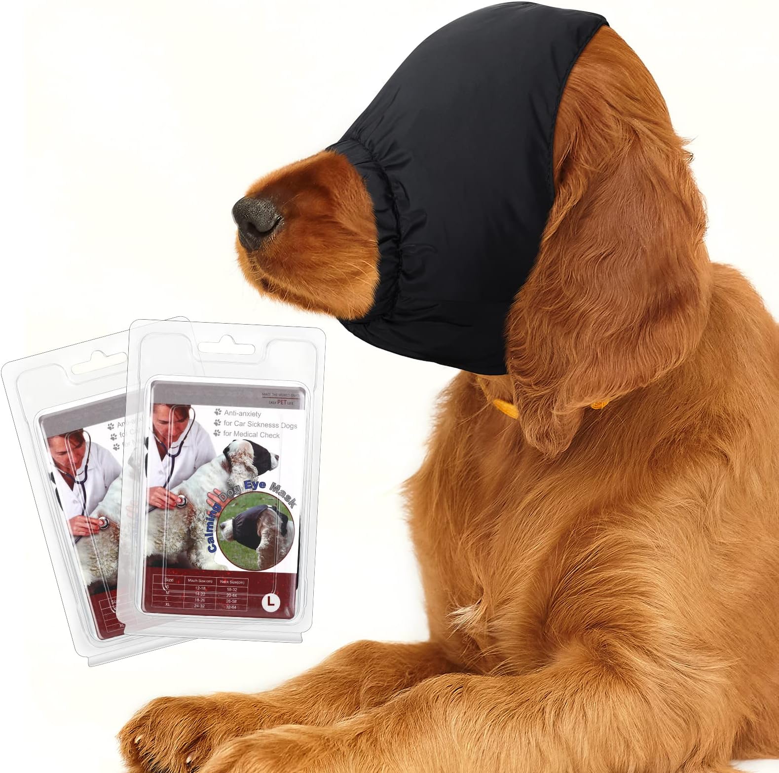 2 Pieces Dog Calming Cap Eye Mask Muzzle for Grooming