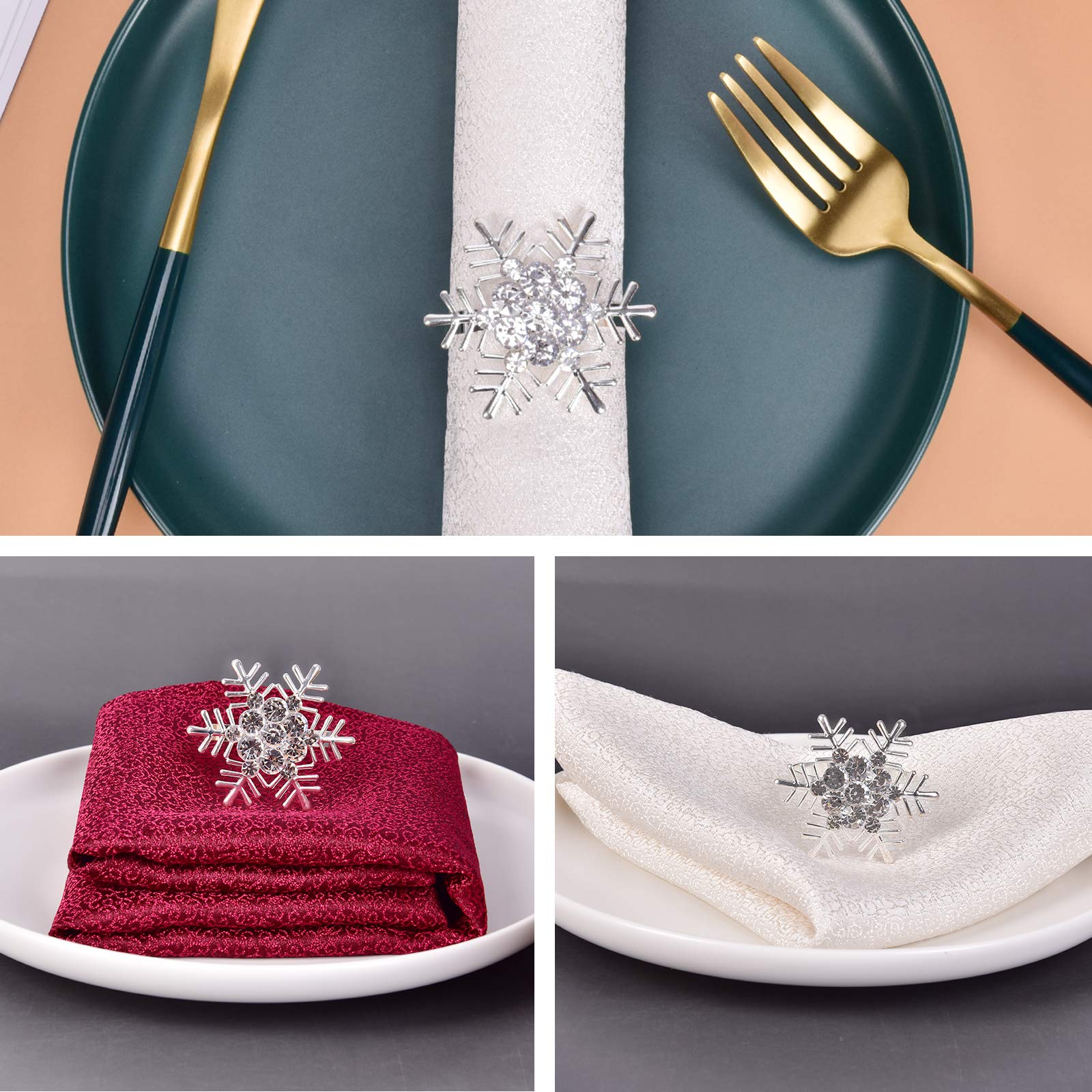 Portatovaglioli, Portatovaglioli Natalizi Set di 8, Portatovaglioli Natalizi Tavoli da pranzo Anelli for Natale, Ringraziamento, Matrimoni, raduni Fa Decorazione della tavola /2652