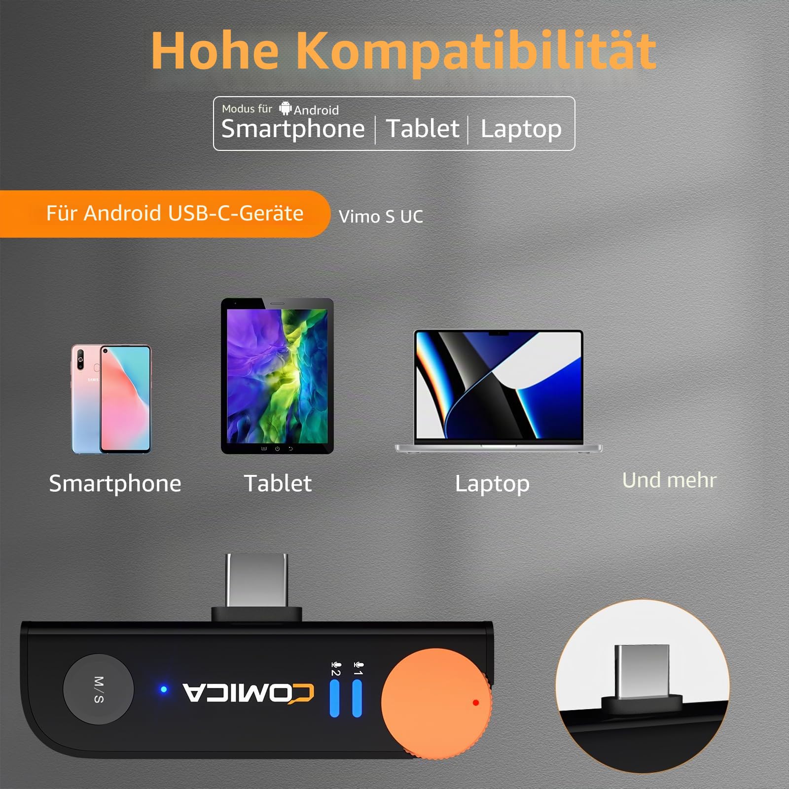 COMICA Vimo S UC Kabellos Lavalier Mikrofon für iPhone