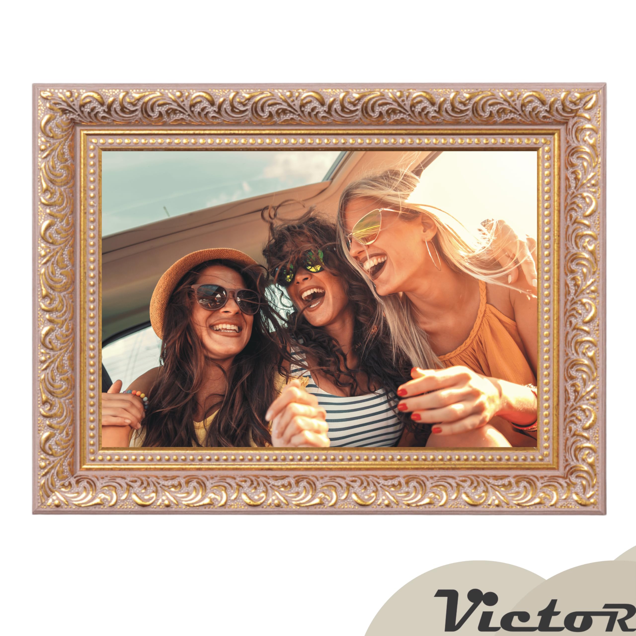 Cadre Photo Vintage Rubens en 13x18 cm Or Beige - Baguette: 30x20mm - Verre Véritable - Cadre