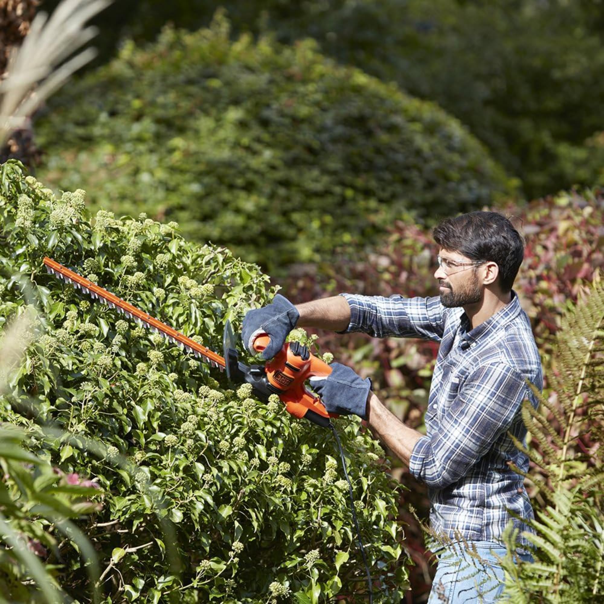 Black + Decker BEHT201-GB - Cortasetos 240 V, Negro, 45 cm