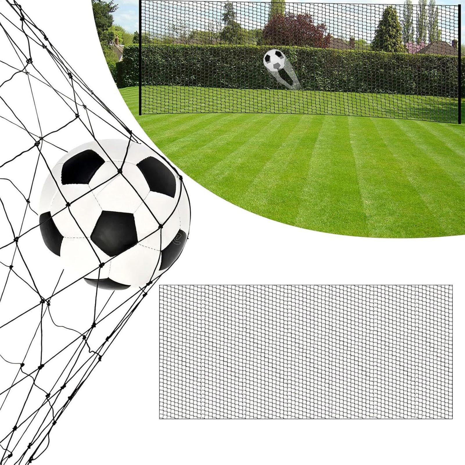 Ballfangnetz, Fußball-Rückfangnetz (3 X 6 M) – Strapazierfähiges Sport-Absperrnetz, Wiederverwendbar, 10 cm Maschenweite, 0,3 cm Seilstärke, Für Baseball, Fußball Und Basketball