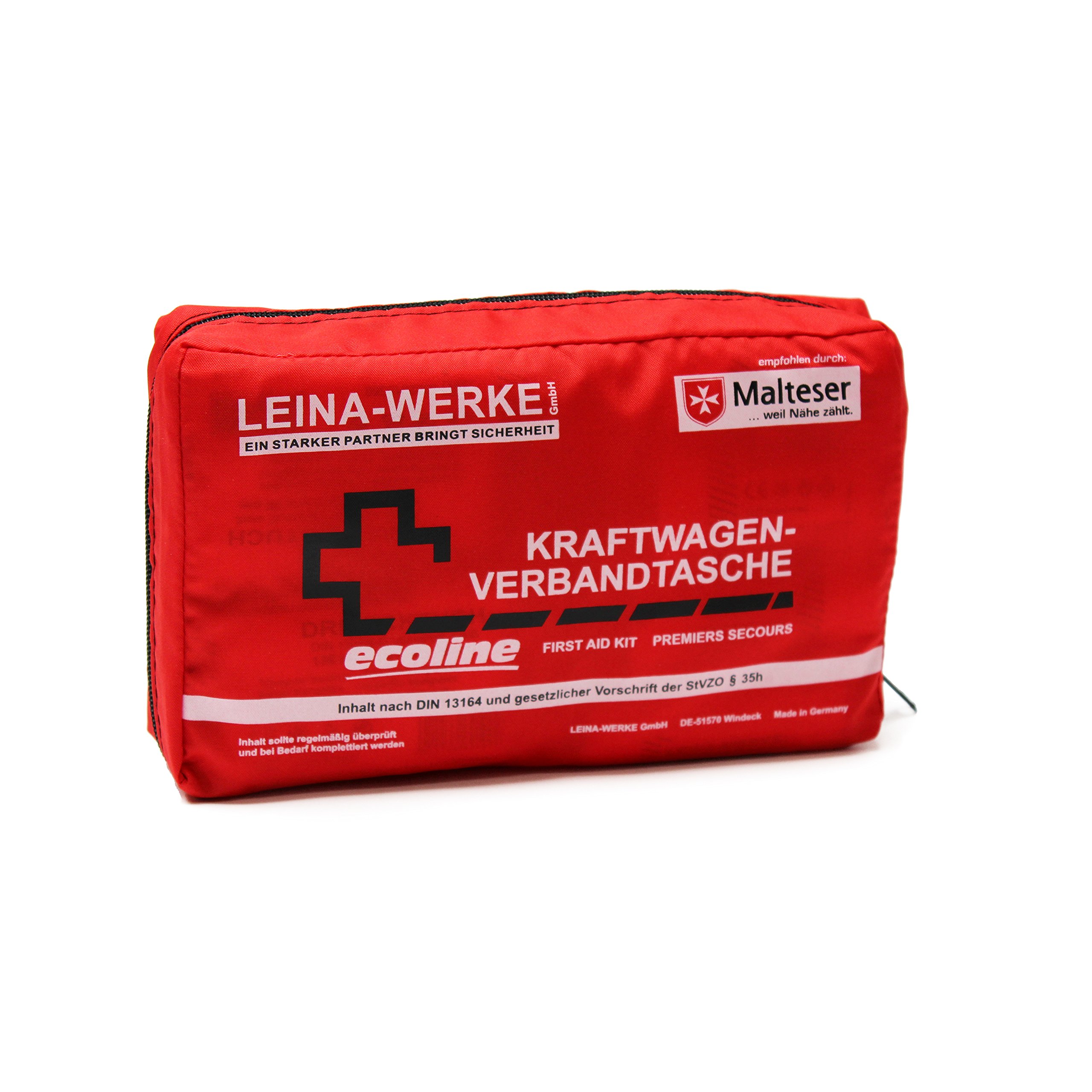 LEINA-WERKE Leina 11044 First Aid Bag Compact Ecoline with Velcro, Red/Black/White
