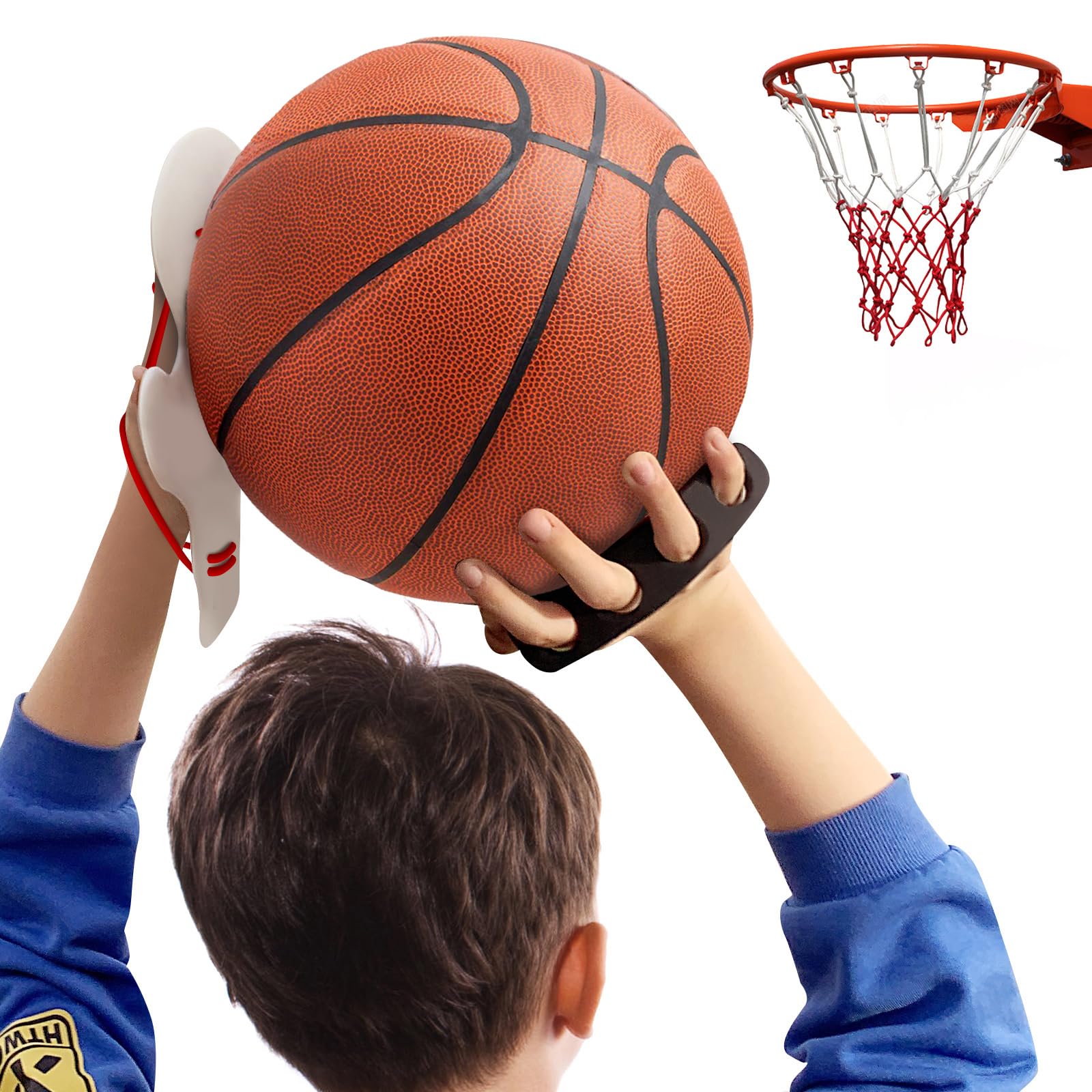 Basketball Shooting Trainer aid Shot Trainer Training aids， Eliminate Off Hand Interference ，Suitable for (Children and Adults) Left and Right Handed Basketball Training Equipment