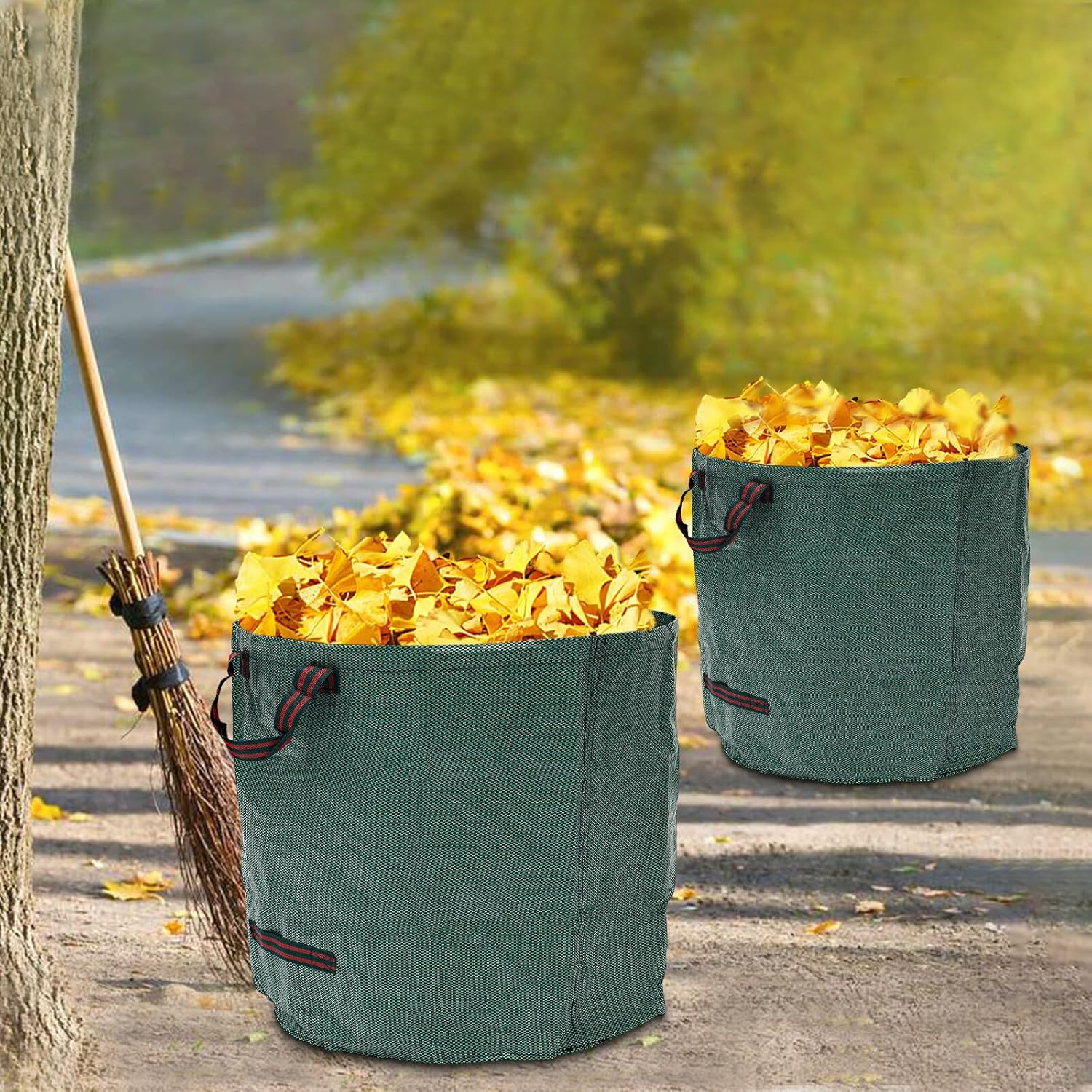 2x Lawn Garden Bags Reusable Yard Leaf Waste Bags-Storage Bag, Trash Can 106 Gal