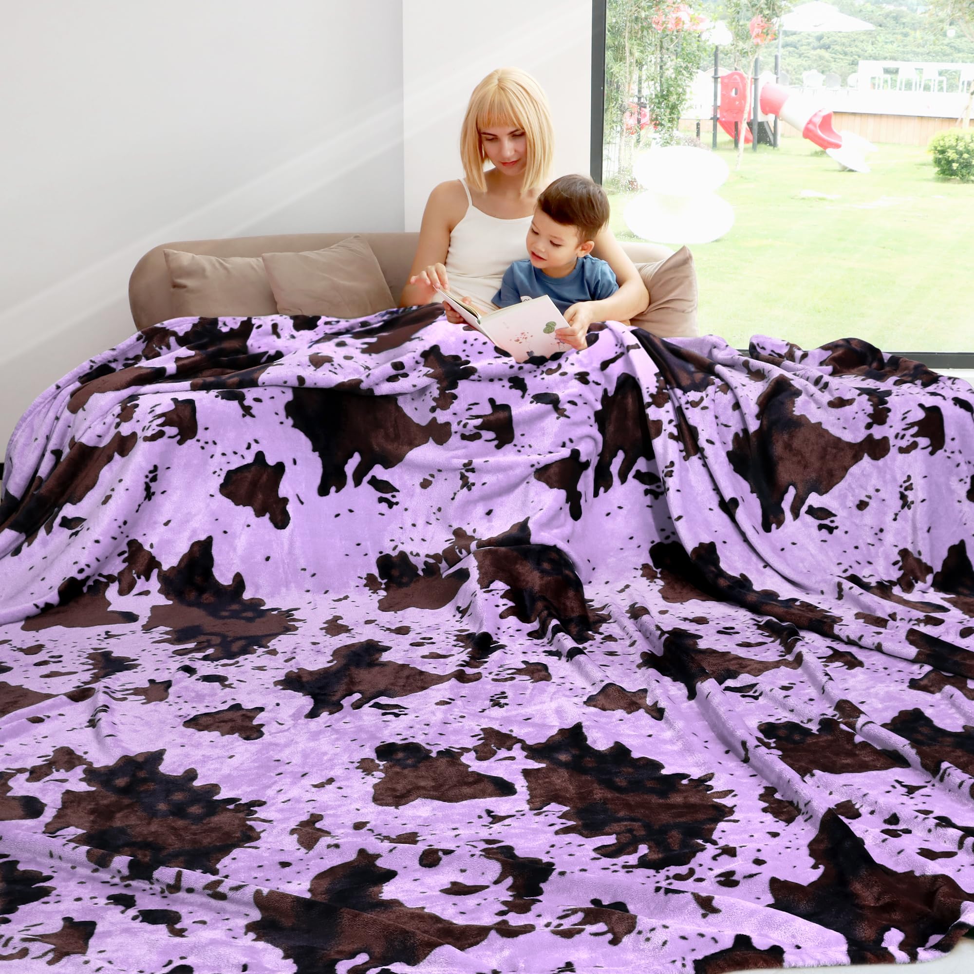 Queen Size Fleece Blanket for Bed, 90x90inches