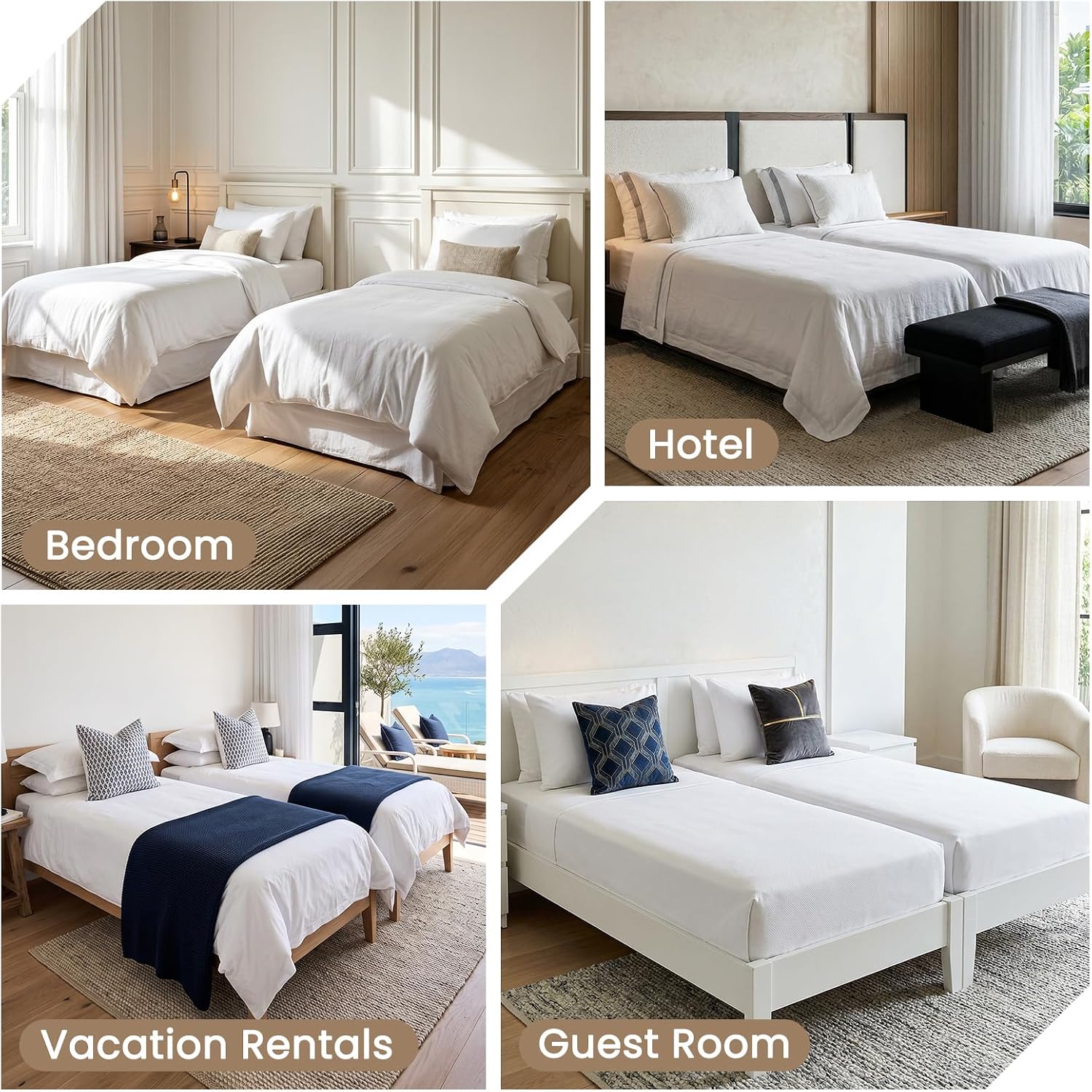 ENITYA 2-in-1 Twin to King Bed Bridge with Attached Sheet,Fills Gap 1.5"-3"