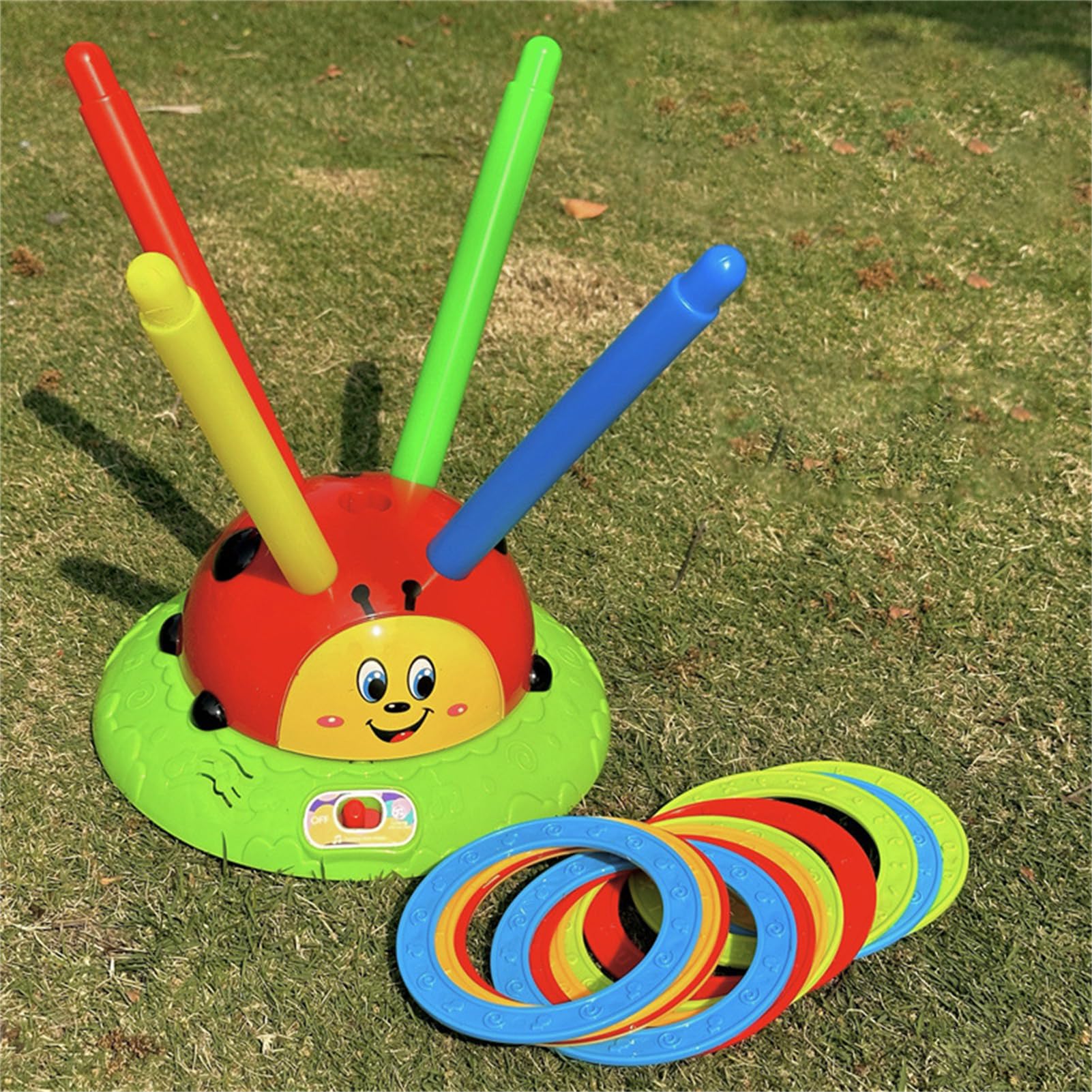 Jump N Toss musical 2 en 1, juegos al aire libre para niños pequeños