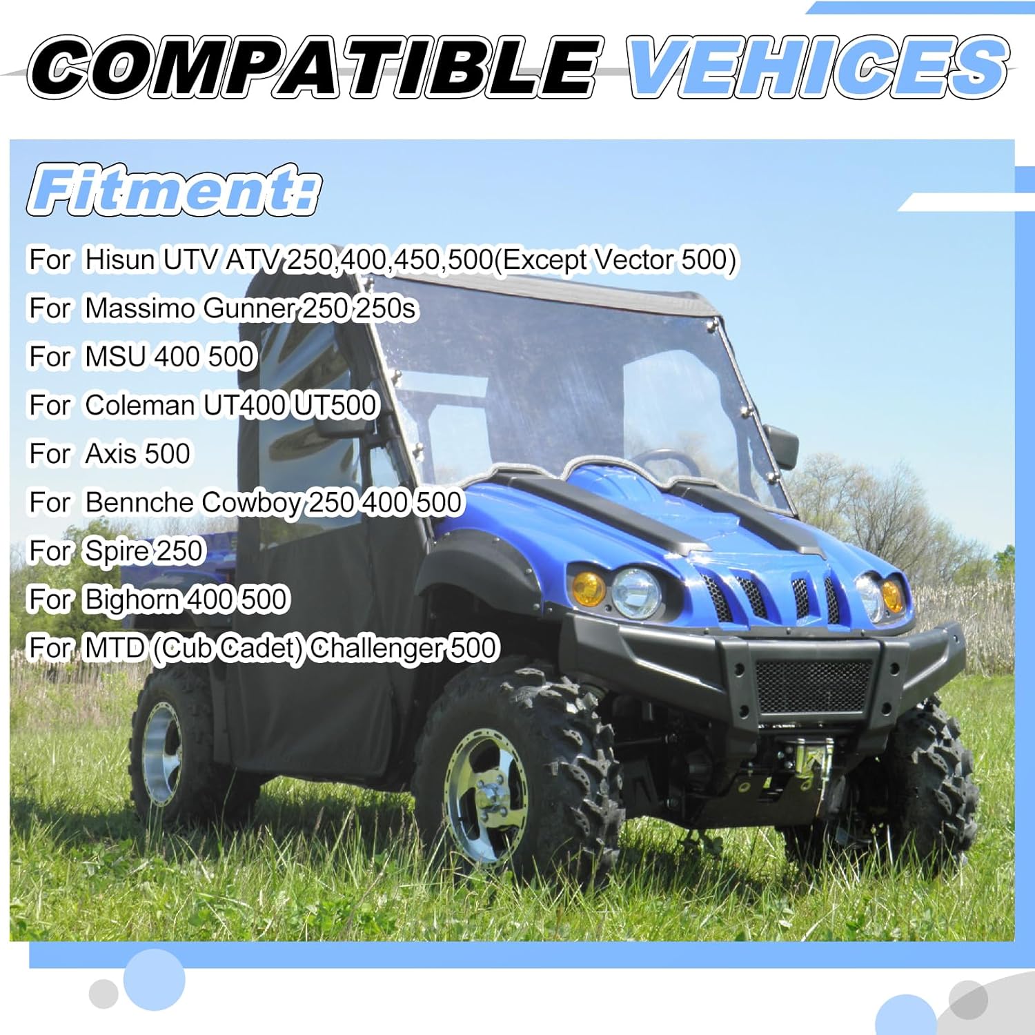 Ignition Coil & Spark Plug & Wire Cap for Hisun UTV 250 400 450 500 Massimo Gunner 250 MSU 400 500 Coleman UT400 UT500 Axis Bennche Cowboy Spire Bighorn 250 400 450 500