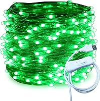Vista 18 de RUICHEN Hilo de plata de 66 pies con 200 luces LED USB, guirnalda de luces de hadas con interruptor de encendido/apagado (blanco cálido)