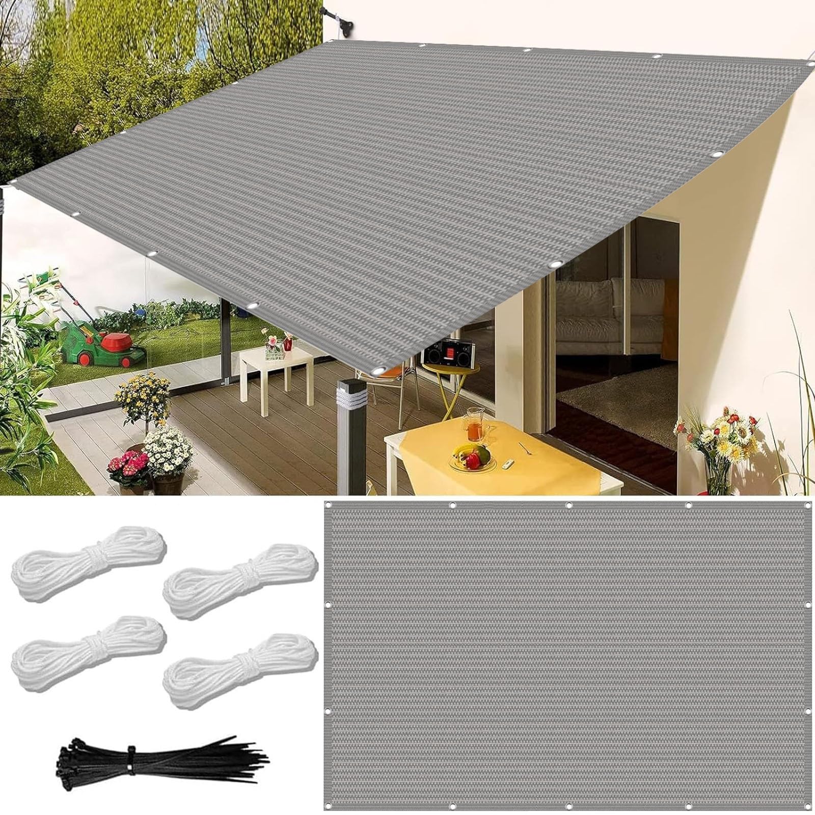 Toile d'ombrage anti-âge et résistante 1,2x9 m pour protection solaire