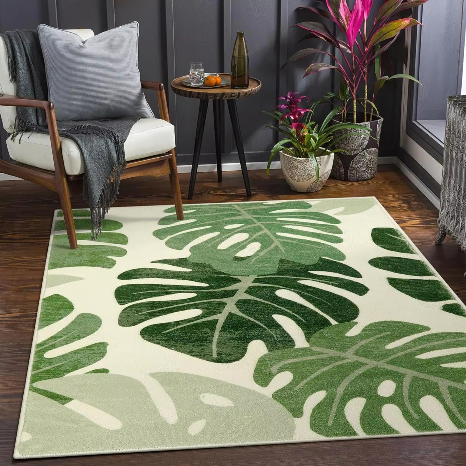 Tapis de cuisine antidérapant et lavable style jungle 70x120