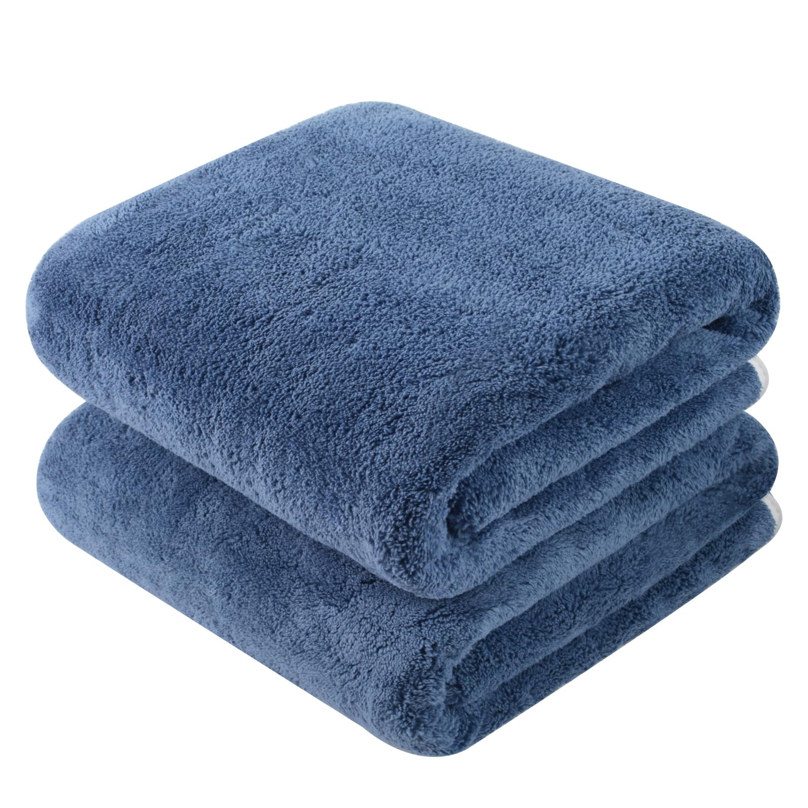 KinHwa Microfiber Bath Towels Extra Large Shower Towels 76x152 cm Super Absorbent and Soft Bathroom Towels Quick Dry Beach towel for Spa, Swimming, Pool 2 Pack Blue
