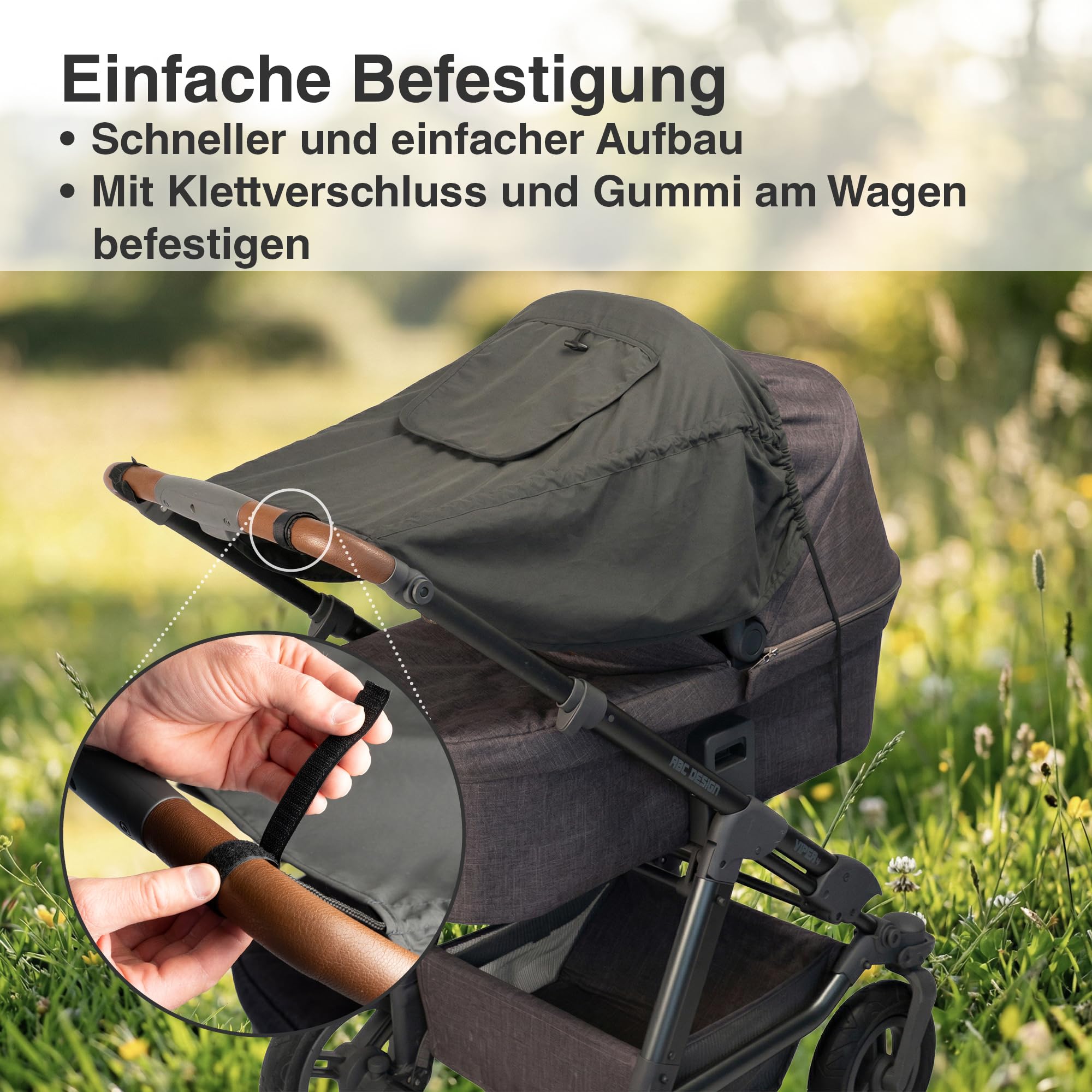 DIAGO Deluxe - Parasole per passeggino, colore: grigio