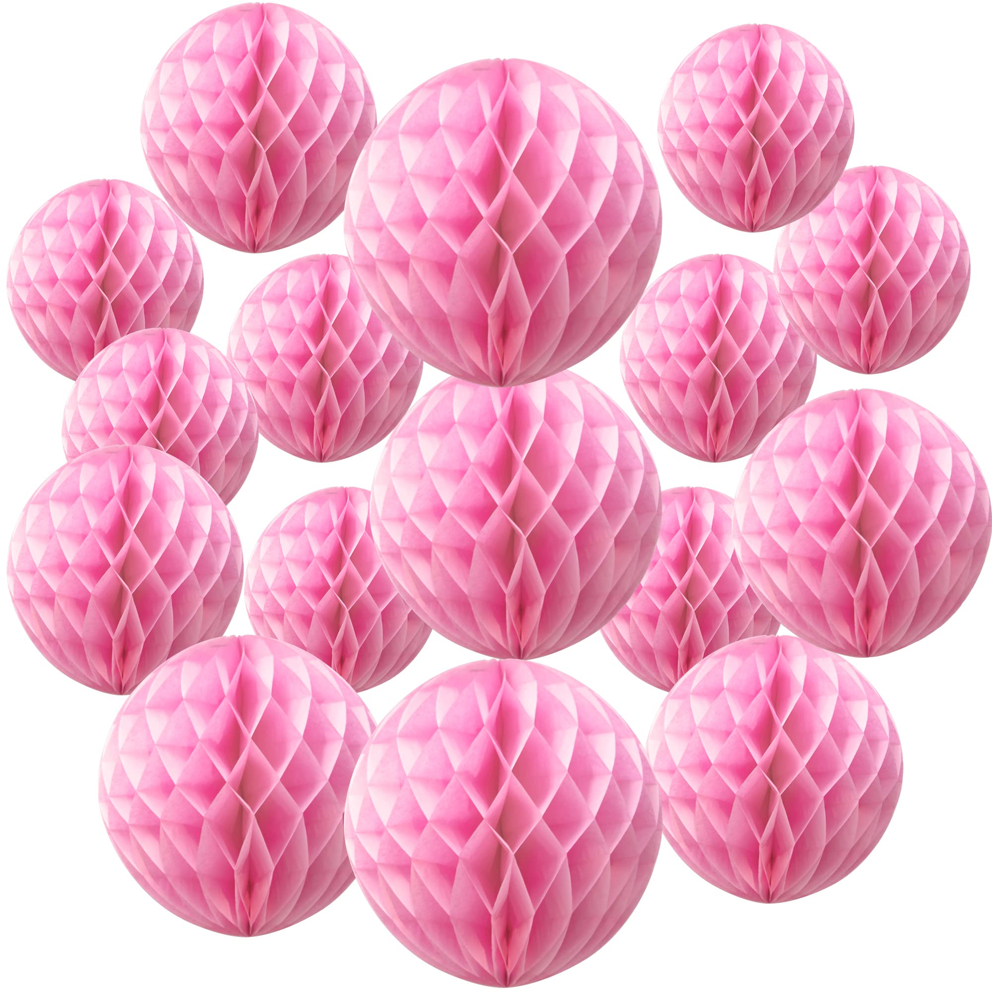 Time To Sparkle Ball-Baby Pink 16Mix Tissue Paper Honeycomb Balls Table Centrepiece Lantern Garland Wedding Decoration Baby Pink