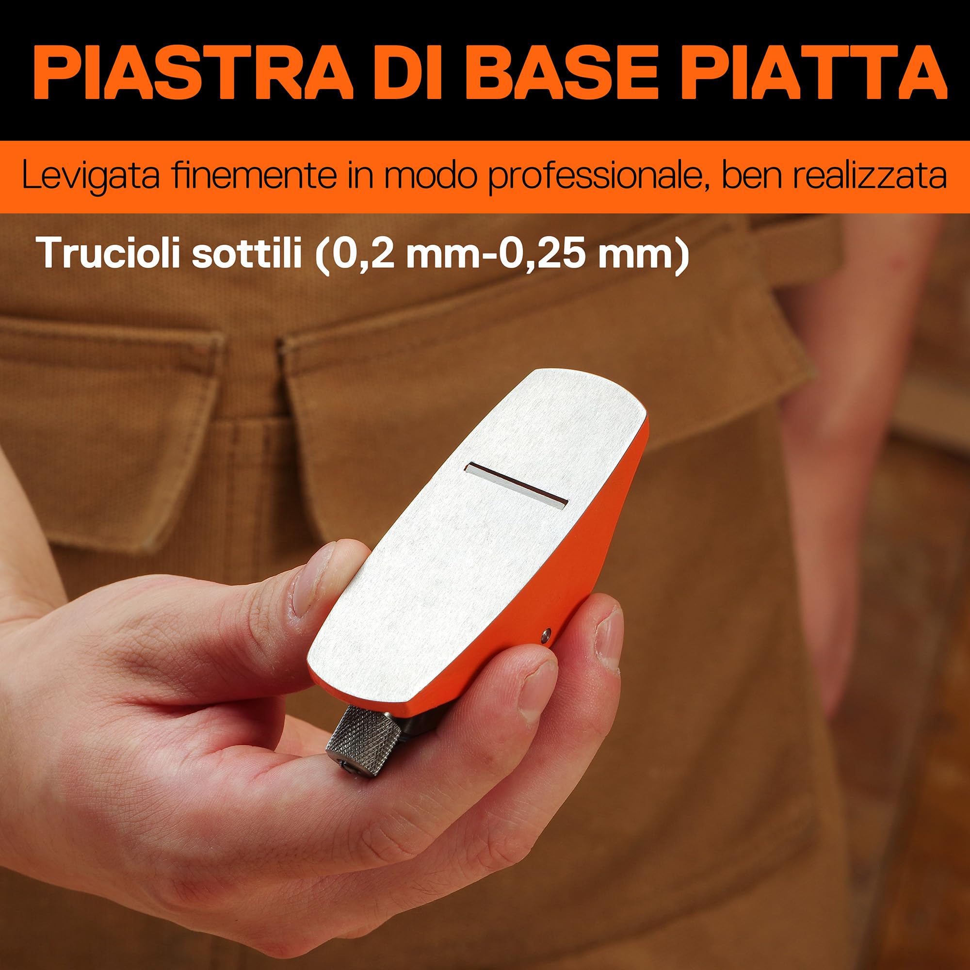 JORGENSEN Mini pialla per legno da 3-1/2", mini pialla manuale per la lavorazione del legno, pialla a blocco, piccola pialla manuale per rifilatura, piallatura del legno, artigianato, piccola pialla