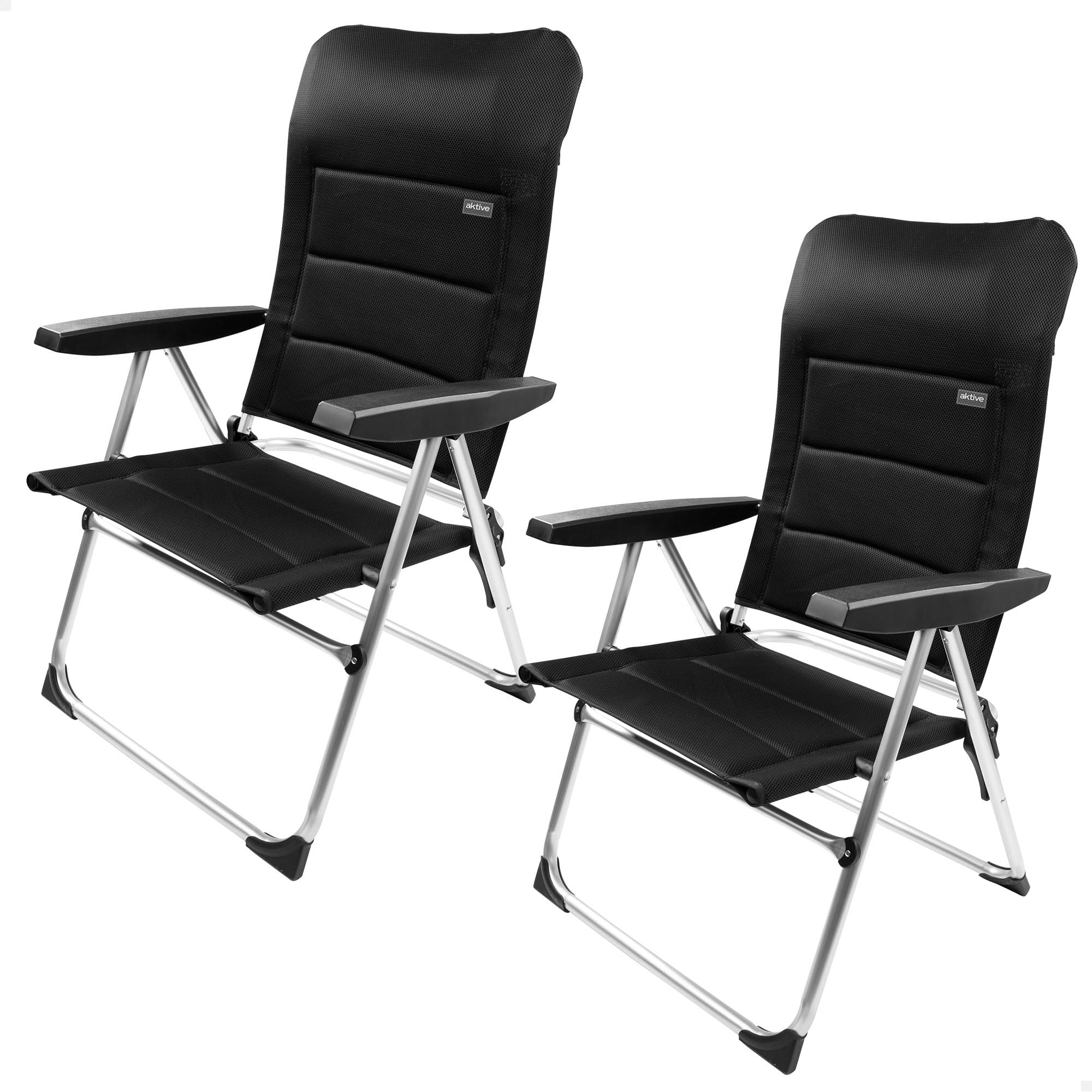 Chaise pliante anti-retournement AKTIVE avec dossier rembourré 5 positions