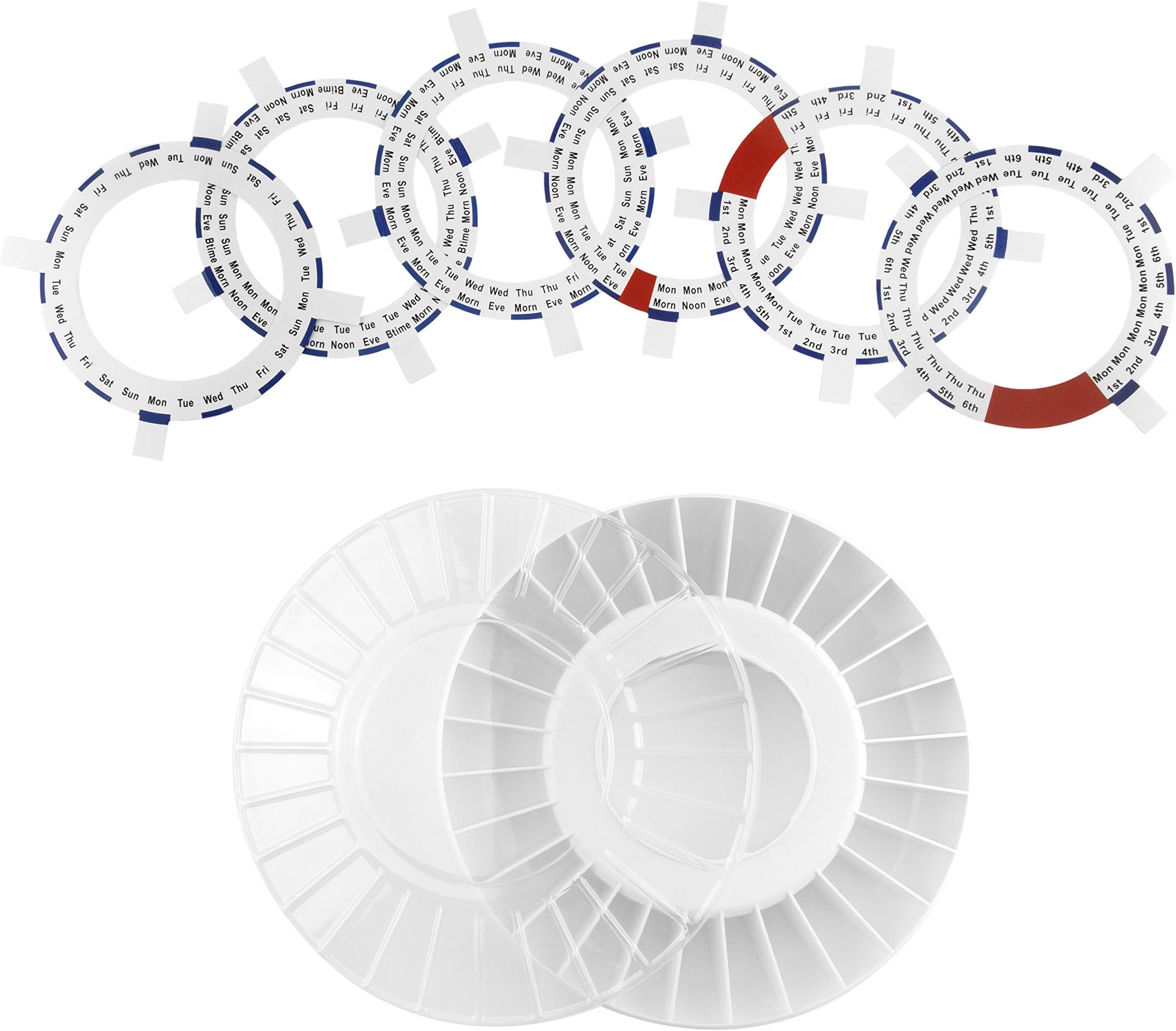 Spare Tablet Tray or Extra Pill Tray with Secure Clip-on Lid and Dosage Rings for TabTime Medelert Automatic Pill Dispenser