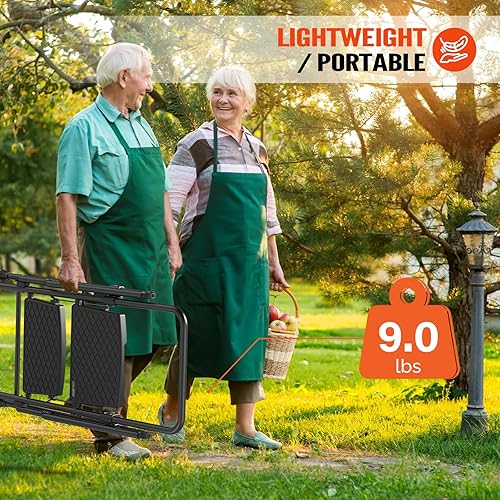 Miniatura 6 de LUISLADDERS Escalera plegable de acero con agarre manual y pedal ancho antideslizante, 500 libras EN131