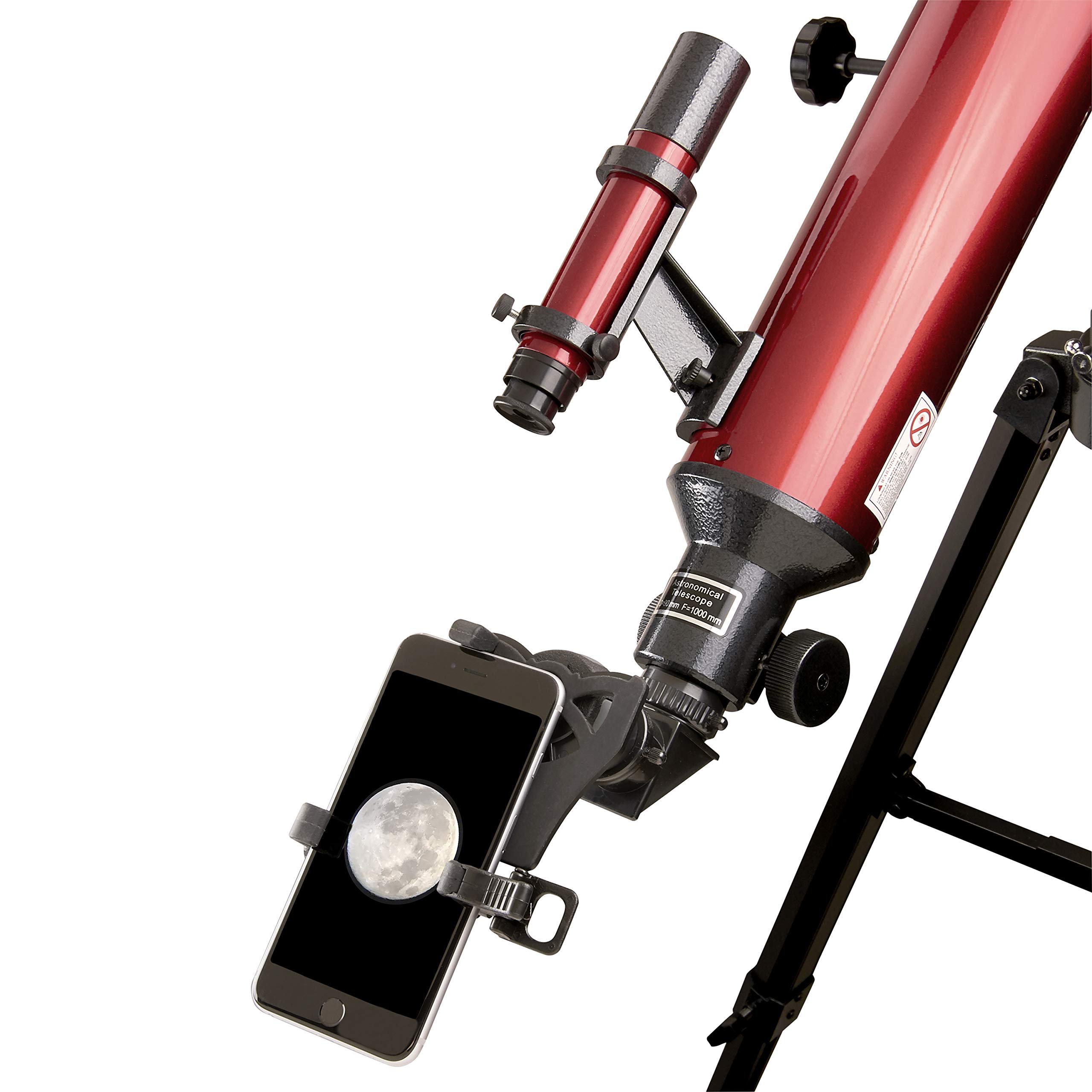 Carson Red Planet 50-111x90mm Refractor Telescope with Universal Smartphone Digiscoping Adapter for Astronomy (RP-400SP)