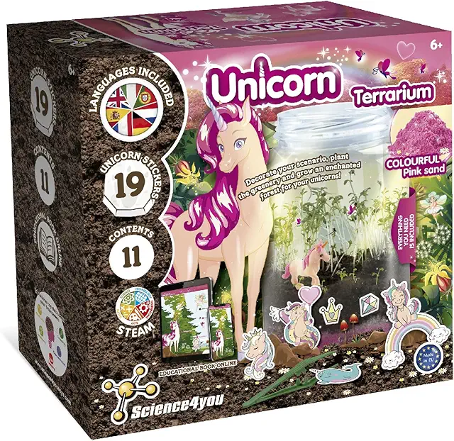 Science4you Unicorn Terrarium Kit - Build Your Own Enchanted Ecosystem