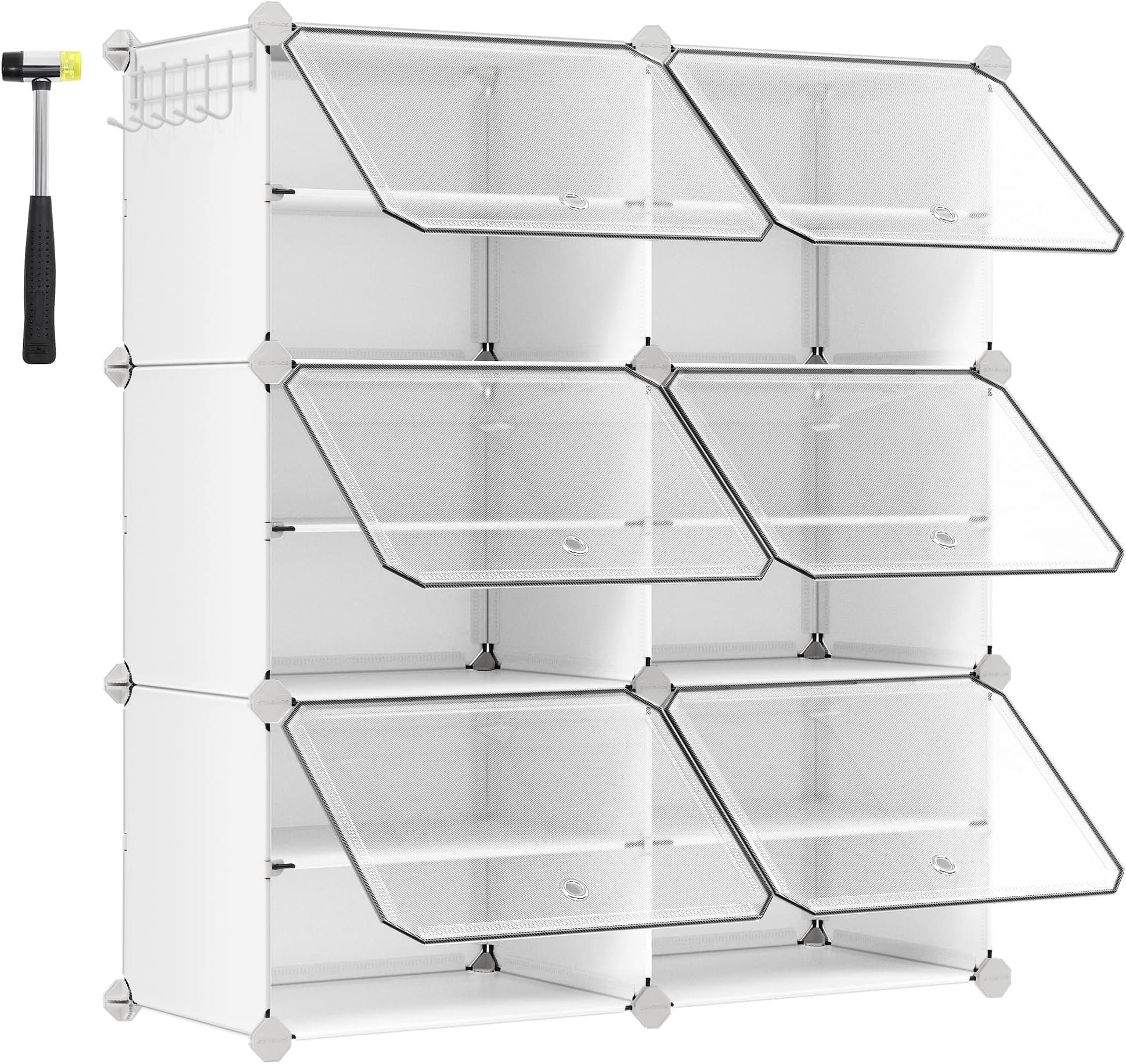 Amazon Basics 4 Cube Wire Storage Shelves, White, 37 cm D x 77 cm W x