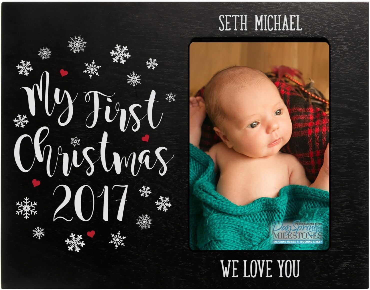 LifeSong Milestones Personalized My First Christmas for Baby Photo Frame Holds 4x6 Photograph Exclusively (My 1st Christmas for Baby)