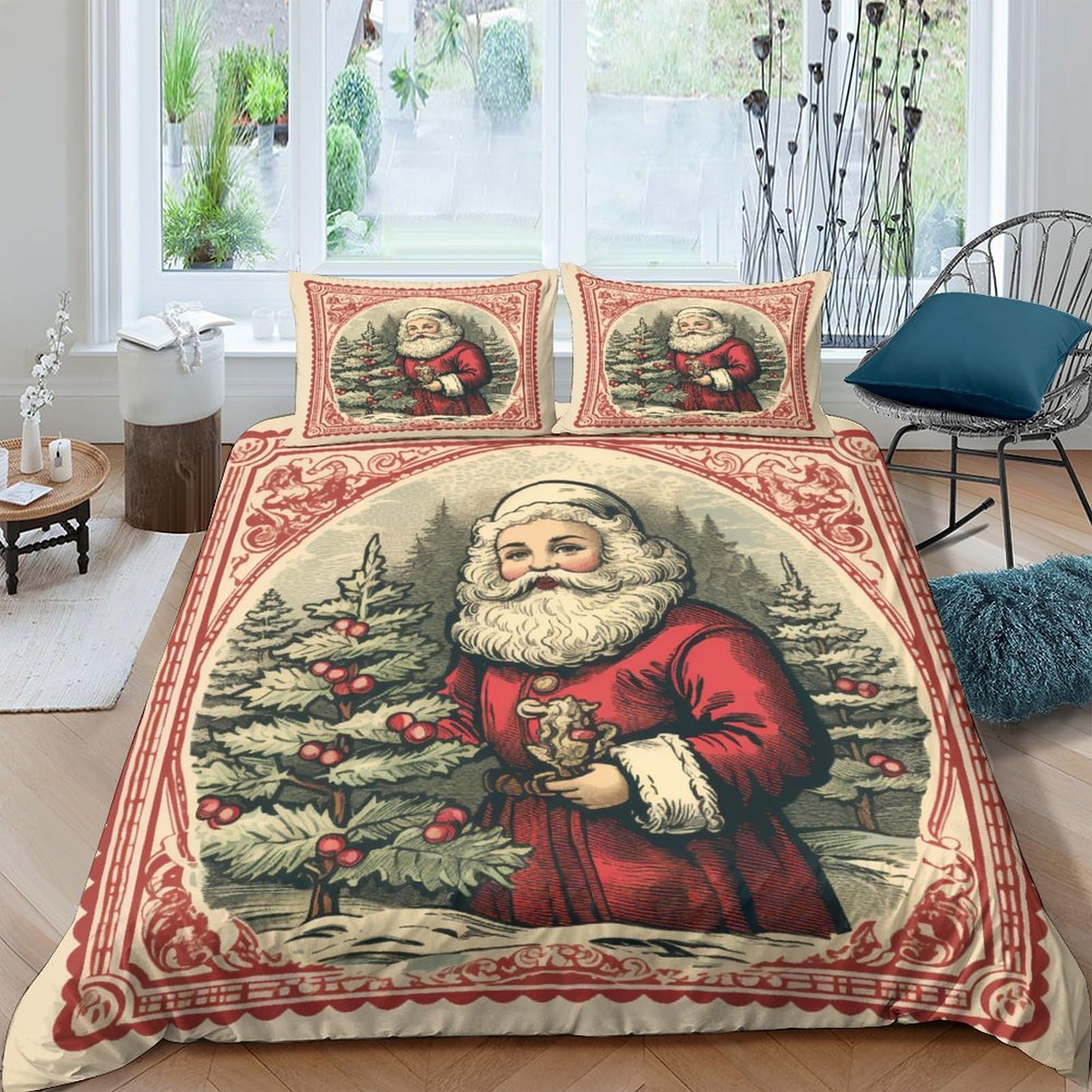 Housse de couette Noël vintage : le cadeau de lit idéal pour sublimer les chambres d'amis