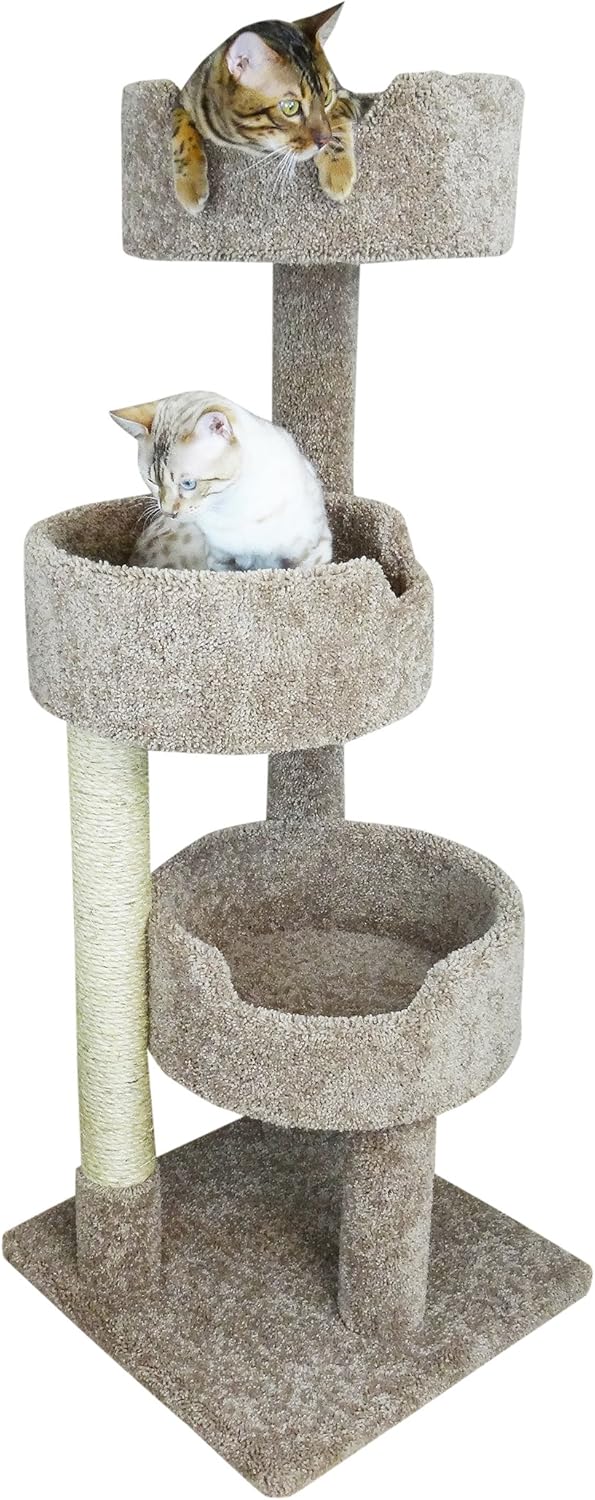New Cat Condos 52" Deluxe Cat Tree, Brown, Large