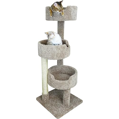 New Cat Condos 52" Deluxe Cat Tree, Brown, Large
