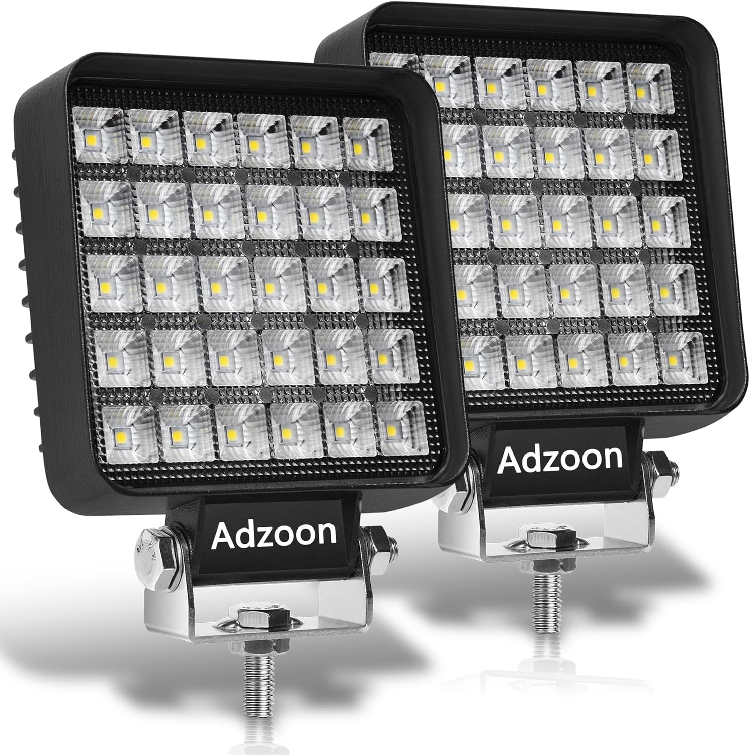 LED Tractor Lights 2 Pcs 4 Inch 12v Flood Light Waterproof Square LED Driving Work Lights for Equipment Vehicle Off Road SUV ATV UTV 4WD