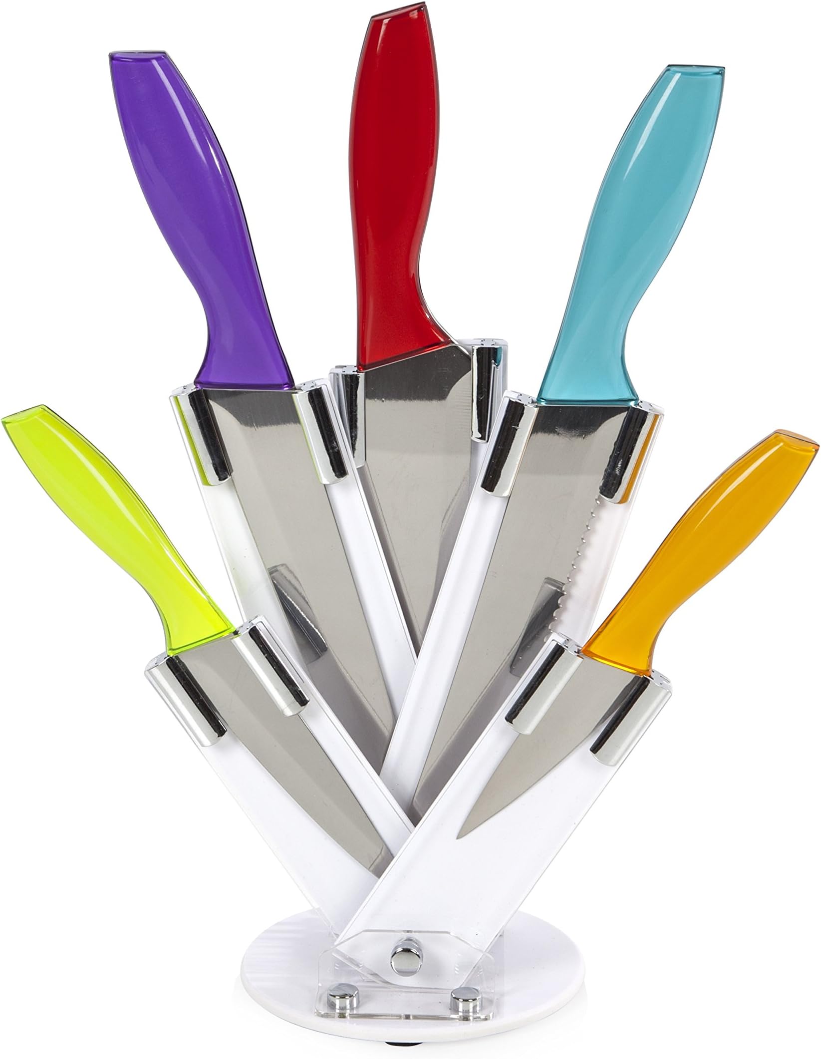 Cook in Colour Knife Block Set, Stainless Steel, Multi-Colour, 5-Piece