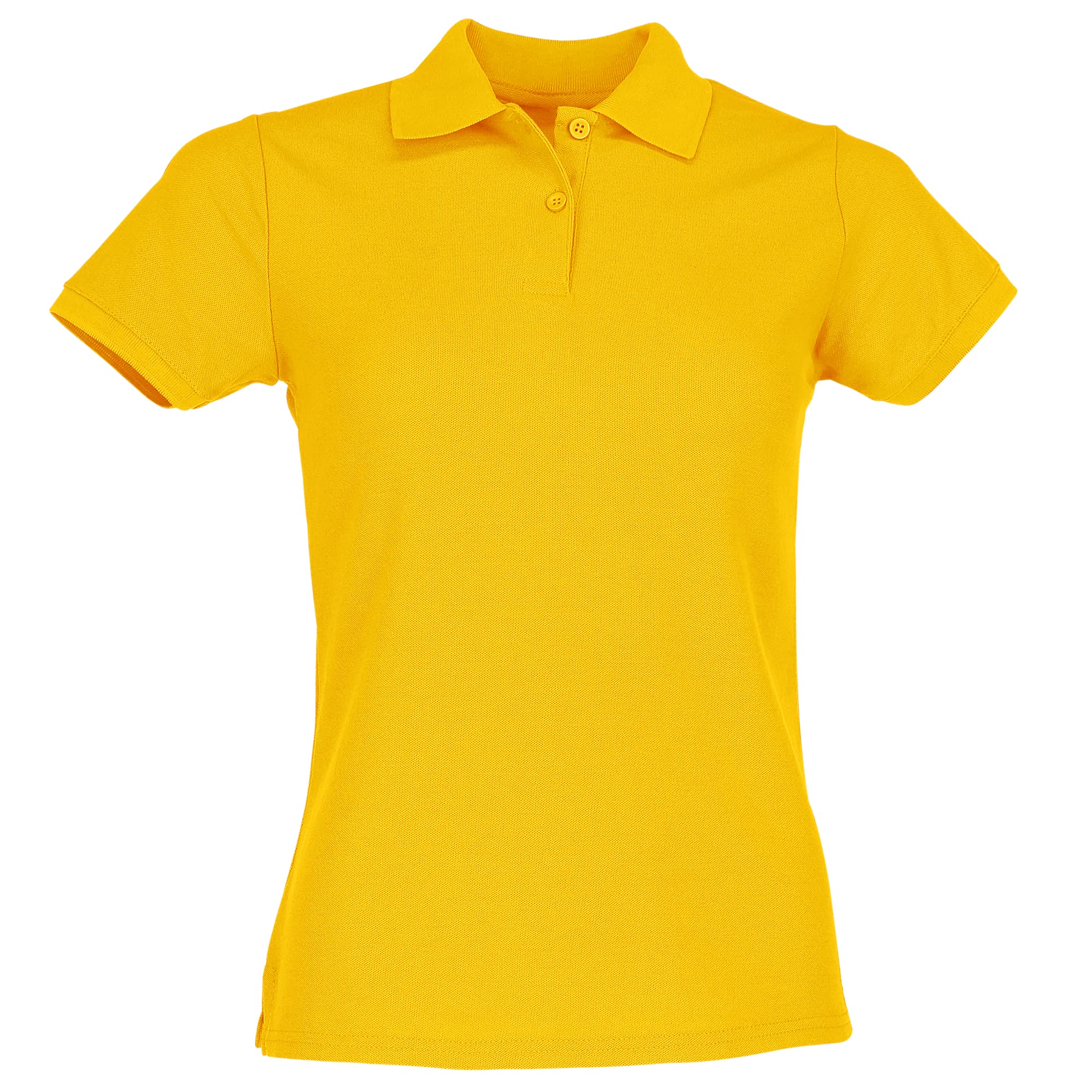 Fruit of The Loom Women's 65/35 Polo Lady-fit Polo Short Sleeve Polo Shirt - Yellow - Large
