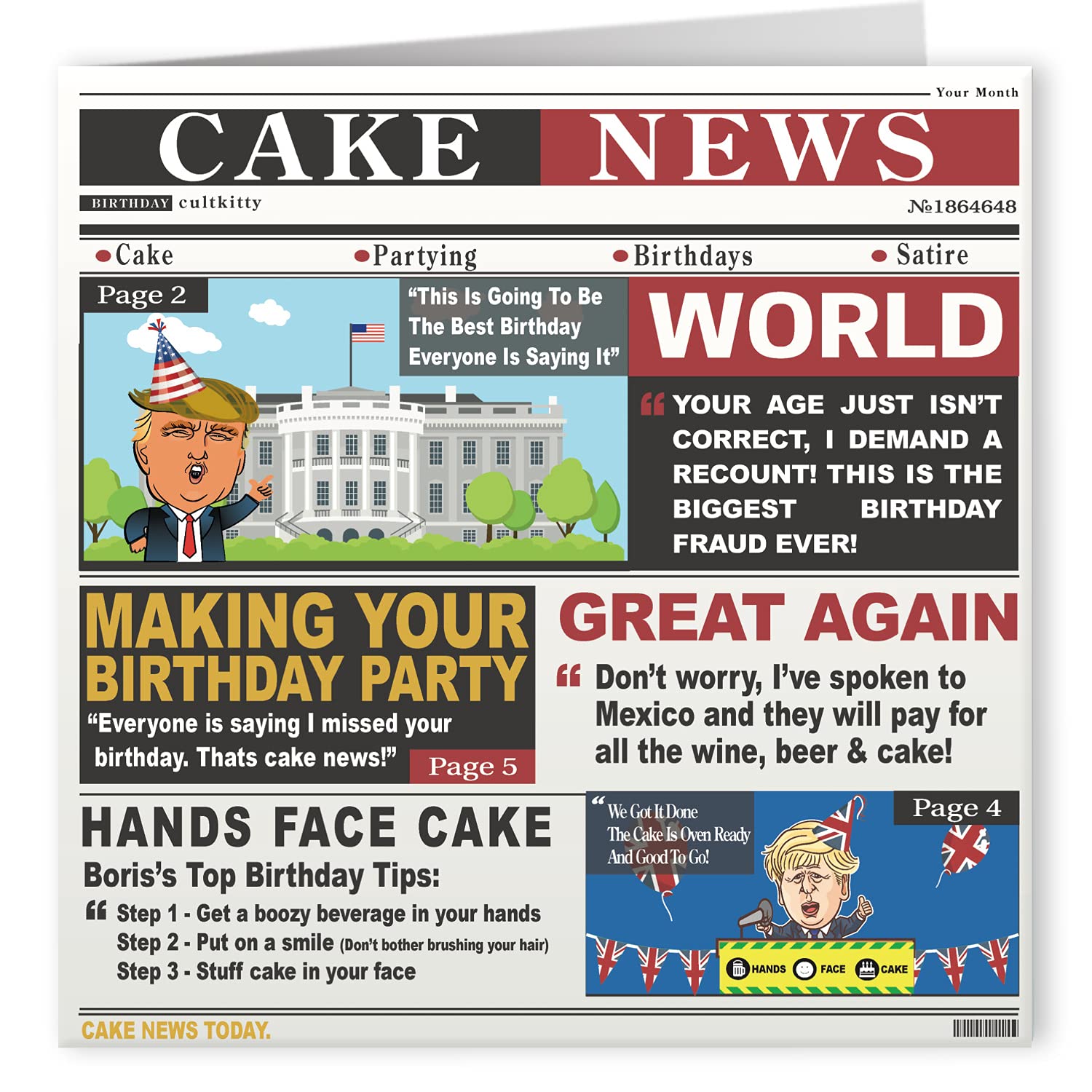 Buy Cult Kitty Cake News Funny Birthday Card Funny Card for Her