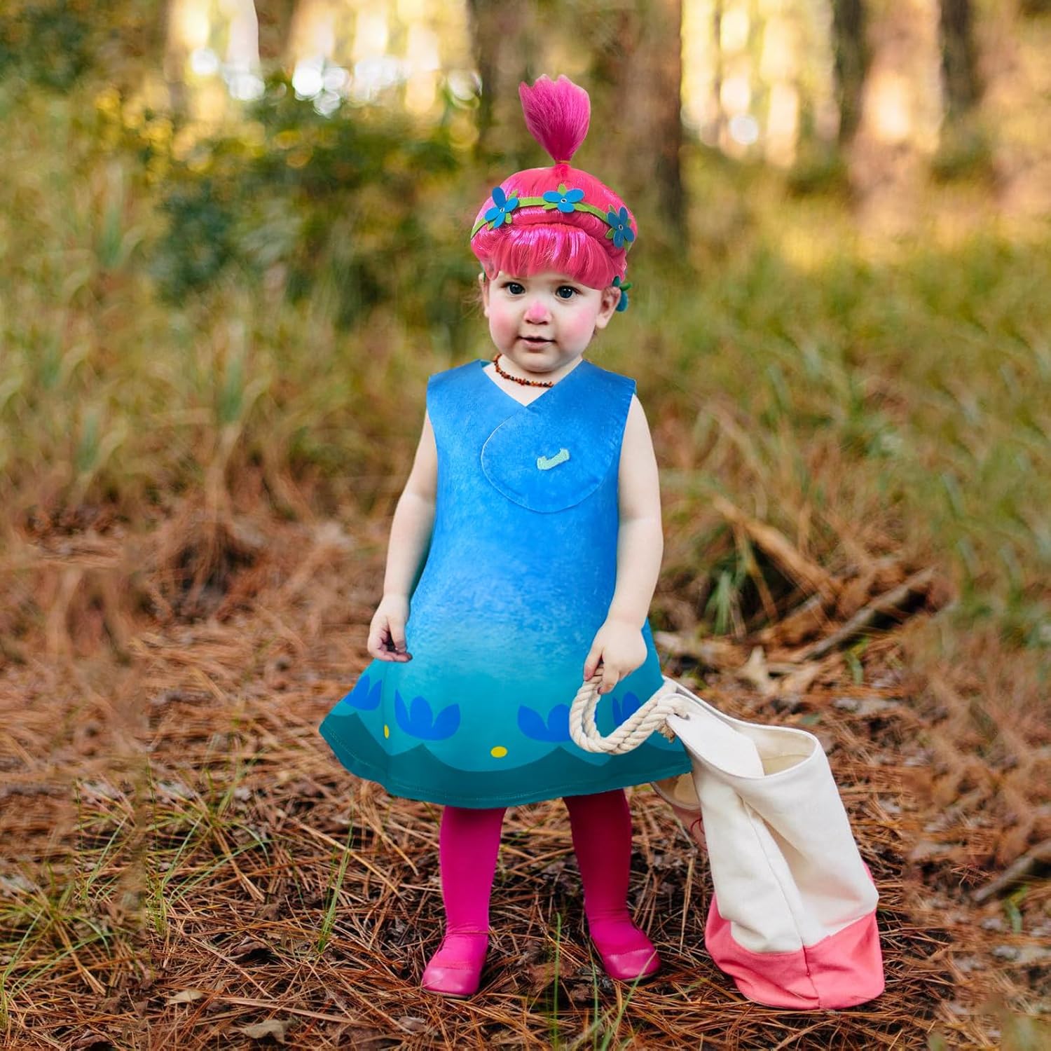 Kids Princess Poppy Dress Costume for Girls Cosplay Halloween Outfits Dress Up Birthday Party with Wig - Image 6