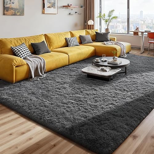 Alfombra de Área Suave y Esponjosa Shag de 5 x 7 pies, Alfombra de Felpa Peluda Antipelusa para Dormitorio, Sala de Estar, Guardería, Habitación de