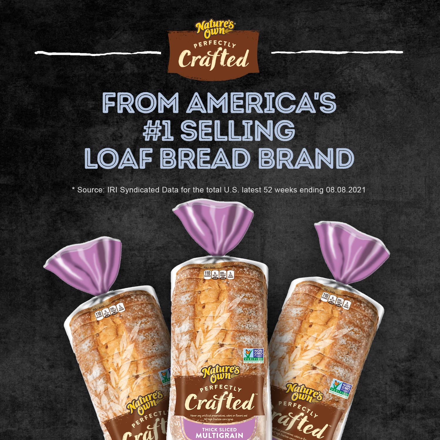 Nature's Own Perfectly Crafted Multi Grain Bread Loaf - 22 oz Bag