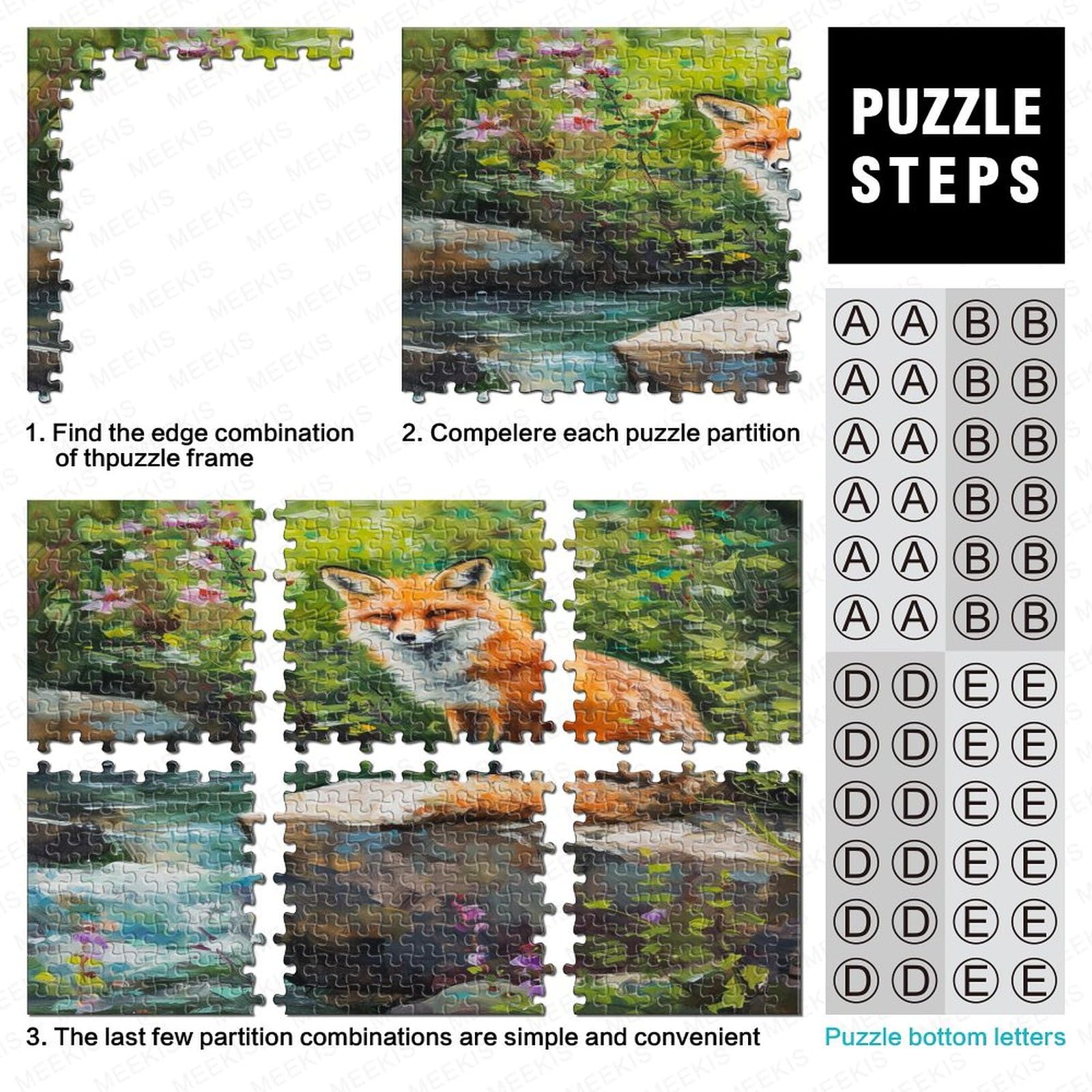 Jungle Fox Puzzle 1000 sztuk Puzzle Dla Dorosłych Drewniane Puzzle Gra Edukacyjna Dla Dorosłych Wyzwanie Zabawka Prezent Dla Wszystkich Kobiet I Mężczyzn 1000 sztuk (75 x 50 cm)