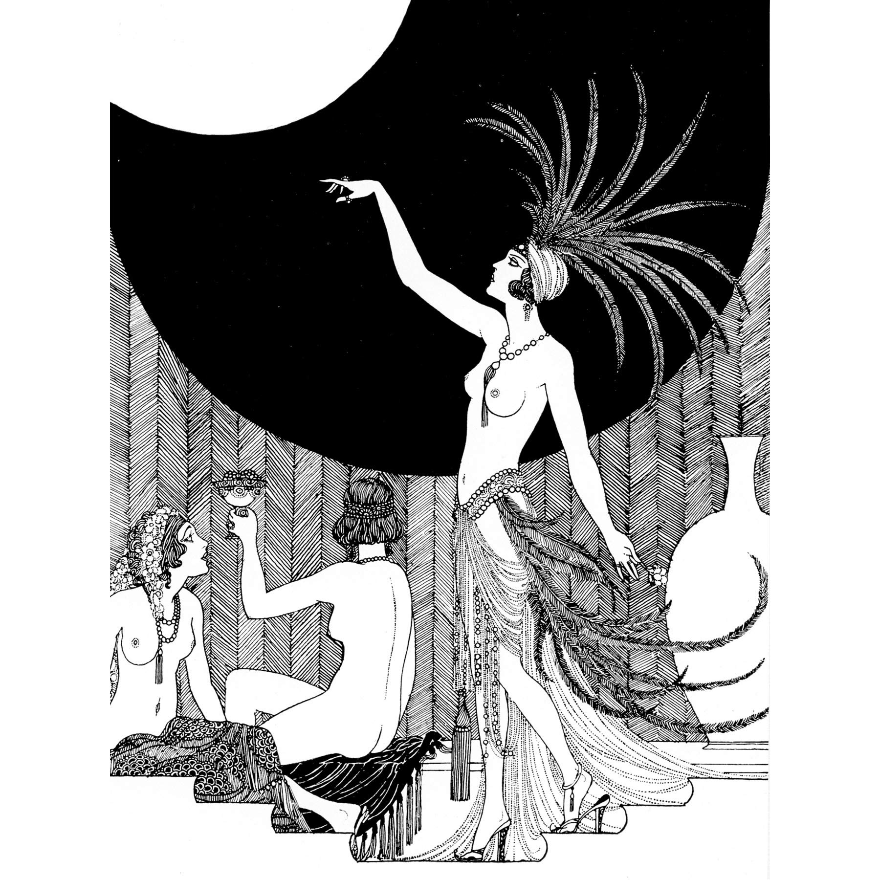 Wee Blue Coo Art Deco Harem Portrait Large Wall Art Poster Print Thick Paper 18X24 Inch