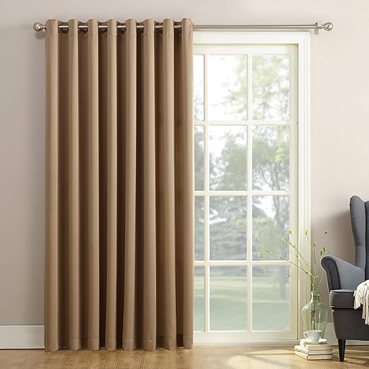 Sun Zero Barrow Energy Efficient Grommet Sliding Patio Door Curtain Panel, 100" x 84